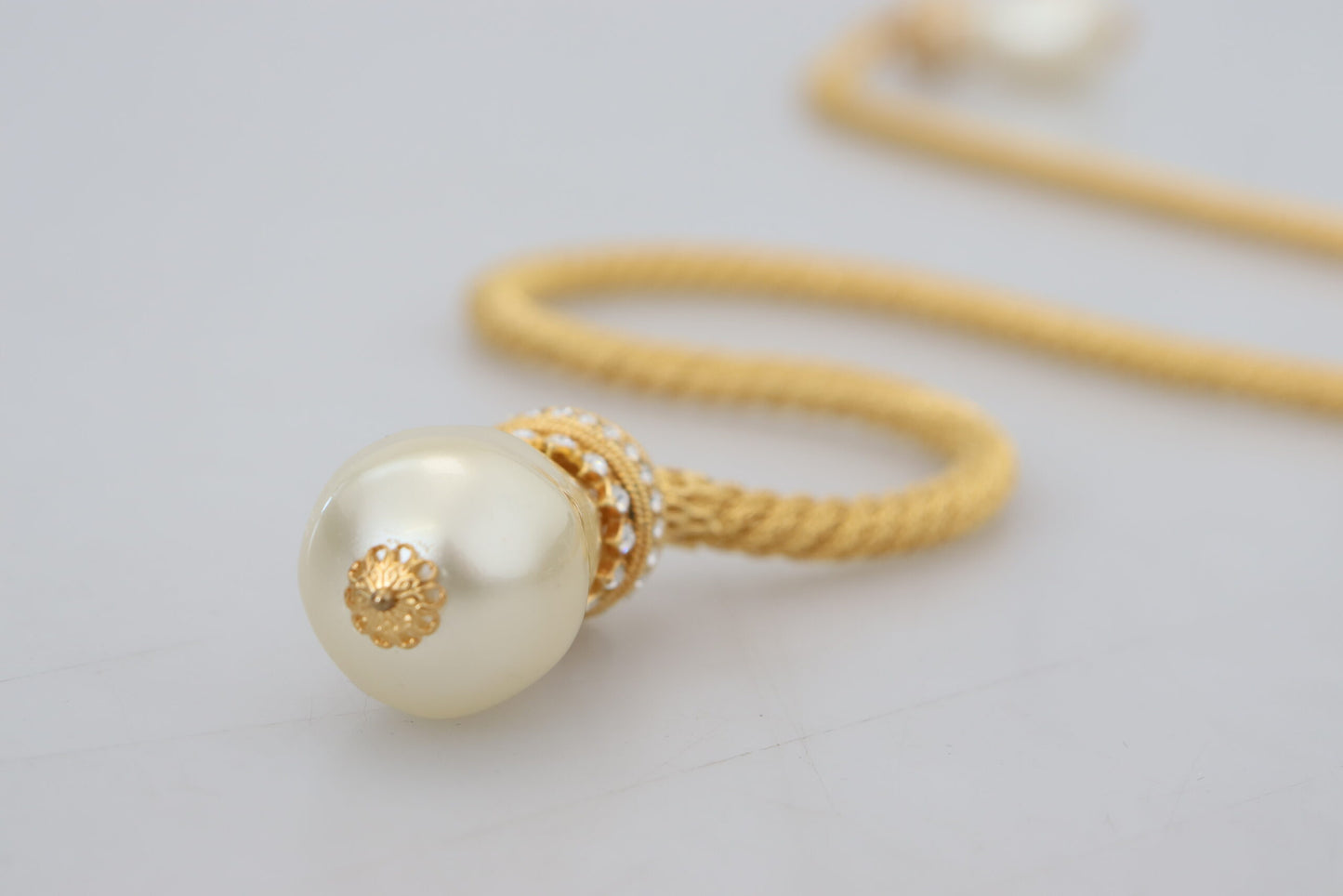 Dolce & Gabbana – Statement-Halskette „Sicily“ aus goldenem Messing mit Kristallen