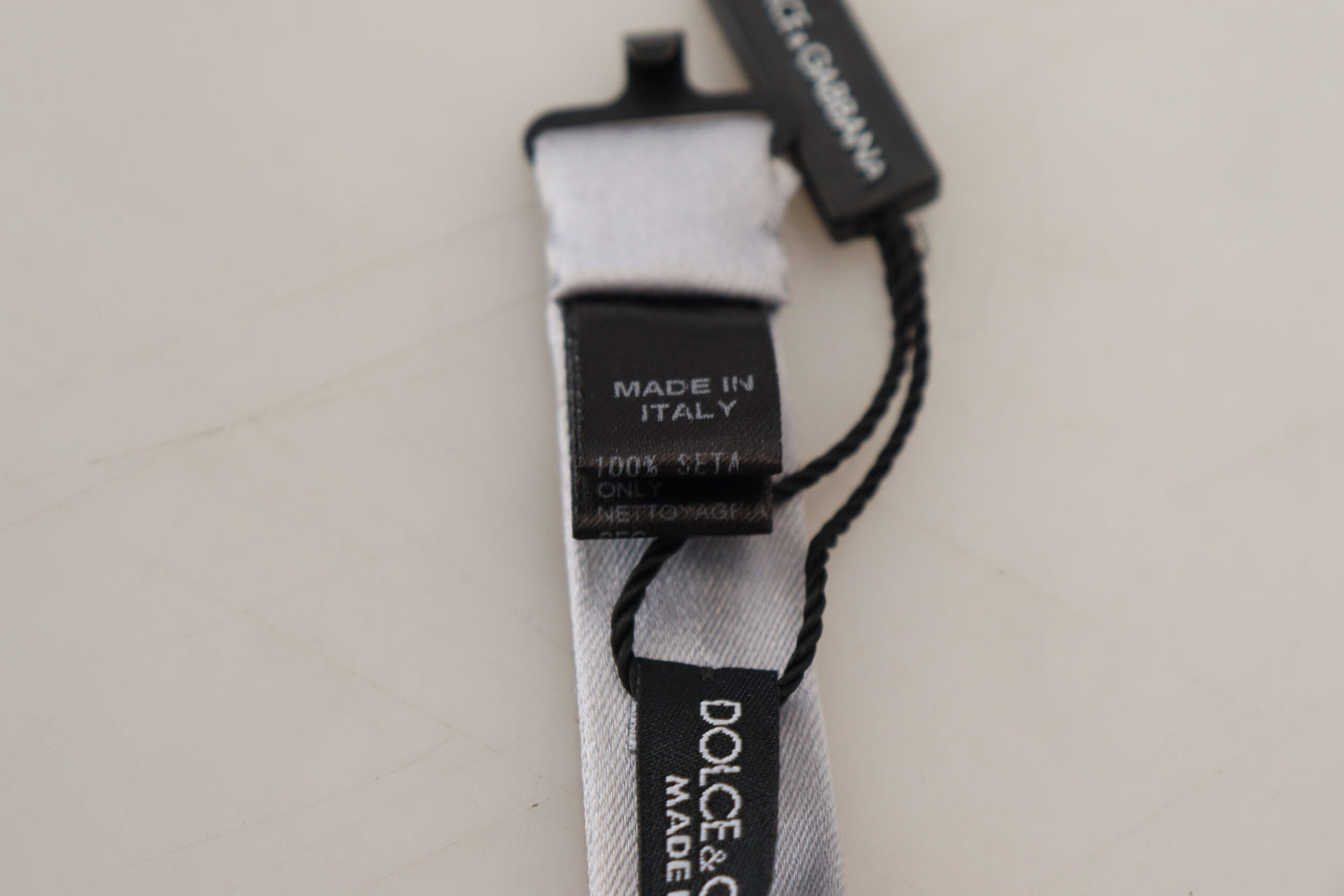 Dolce & Gabbana Graue Seiden-Papillon-Fliege für Herren mit verstellbarem Hals