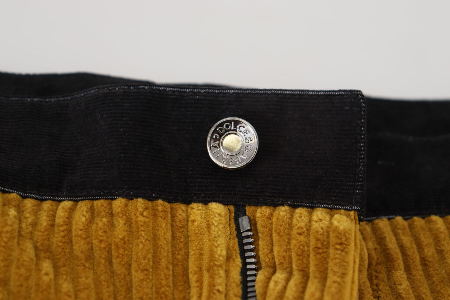 Dolce & Gabbana Schwarz Gelb Baumwolle Herren Hosen