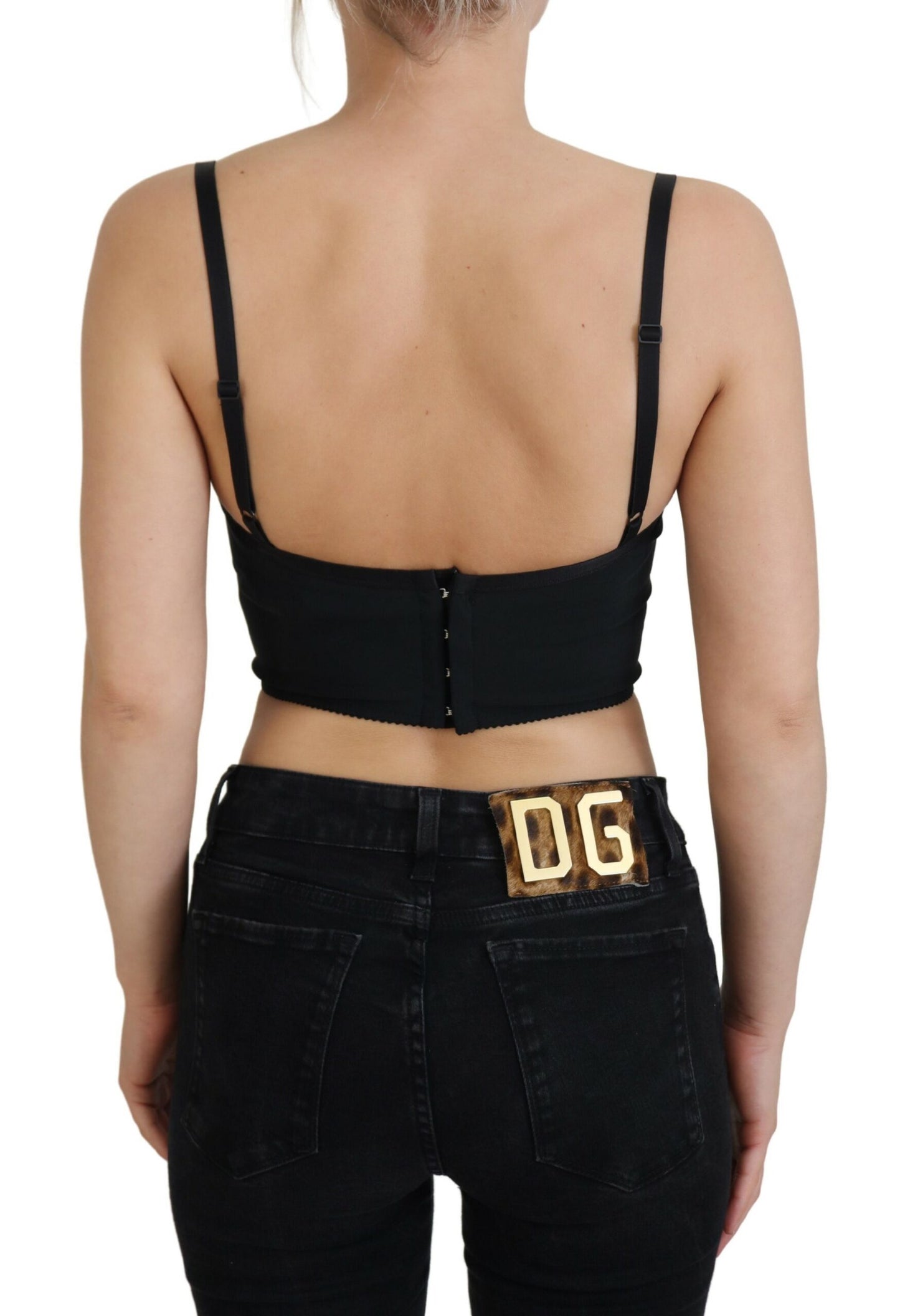 Dolce & Gabbana – Kurzes Bustier-Korsett-Oberteil mit Leopardenmuster in Rosa