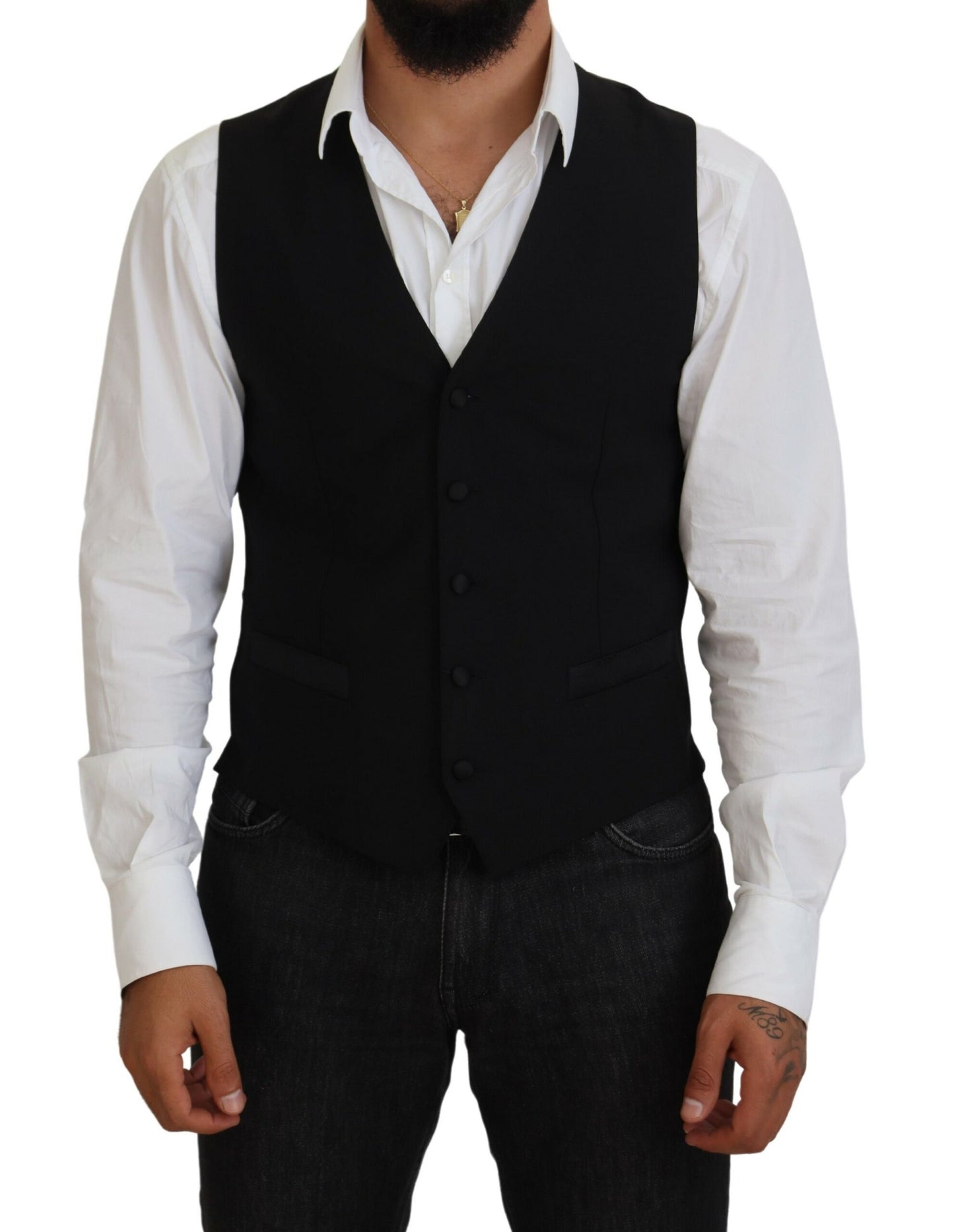 Dolce & Gabbana – Schwarze Weste aus Schurwolle