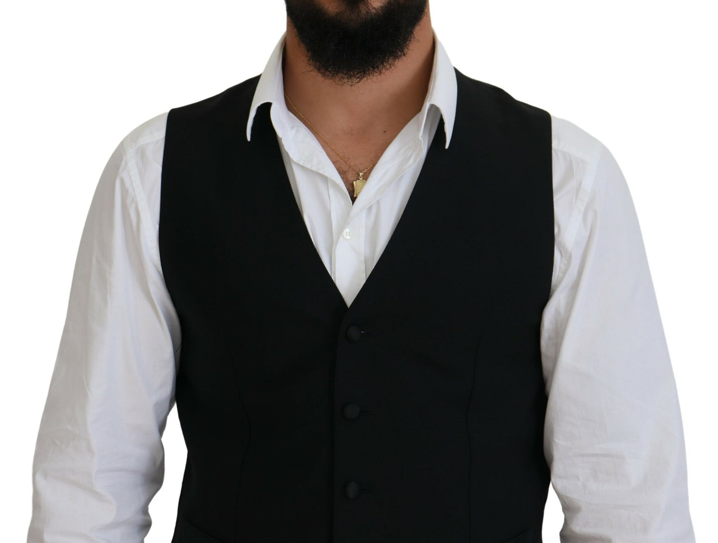 Dolce & Gabbana – Schwarze Weste aus Schurwolle