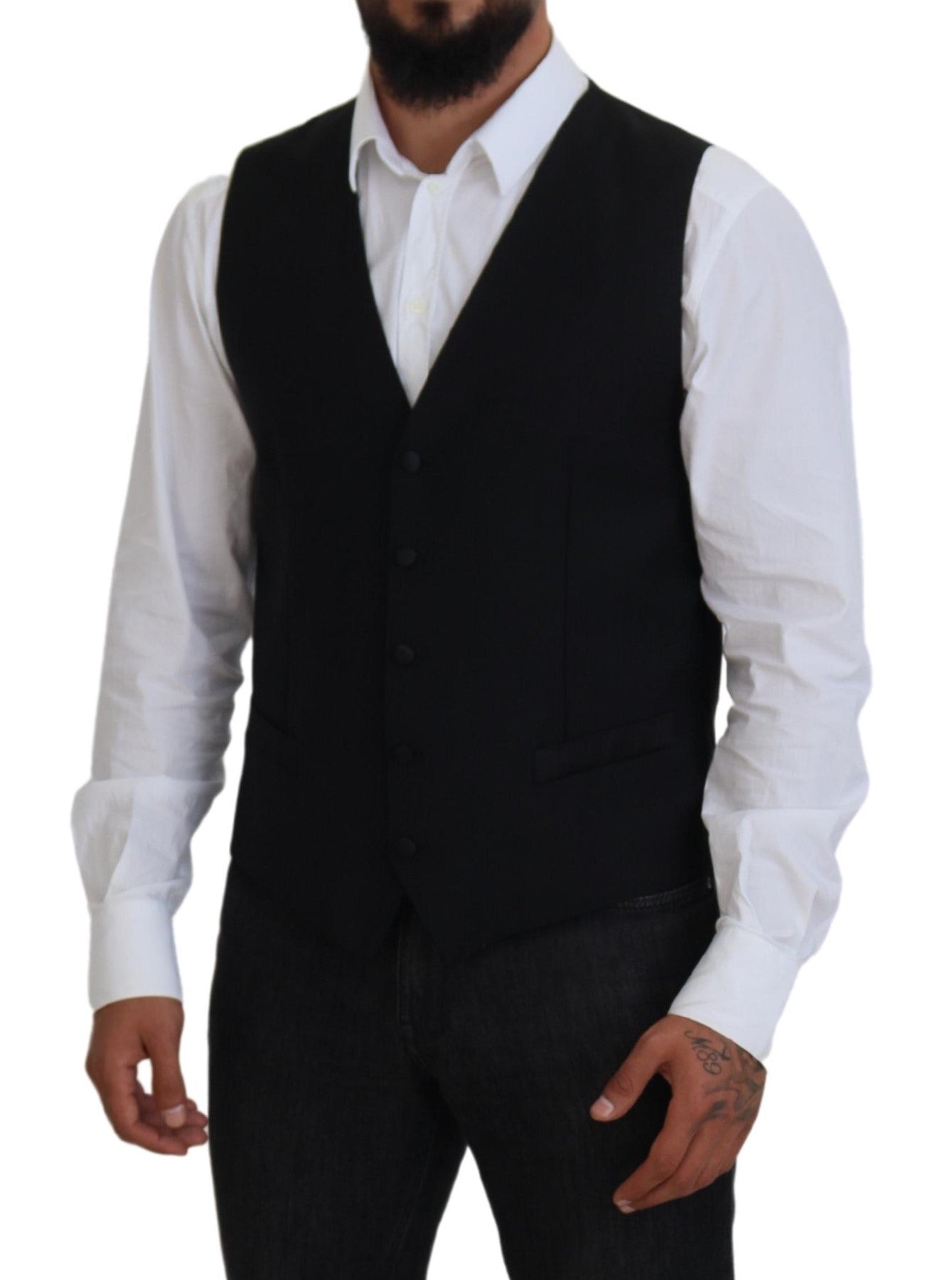 Dolce & Gabbana – Schwarze Weste aus Schurwolle