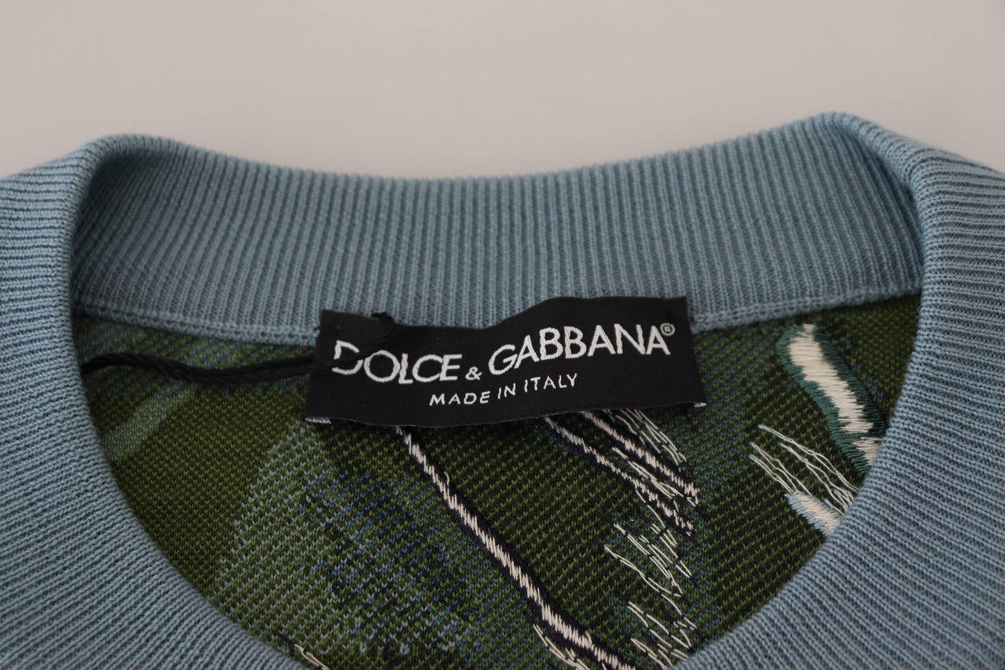 Dolce & Gabbana Mehrfarbiger Pullover aus Dschungelwolle mit Logo