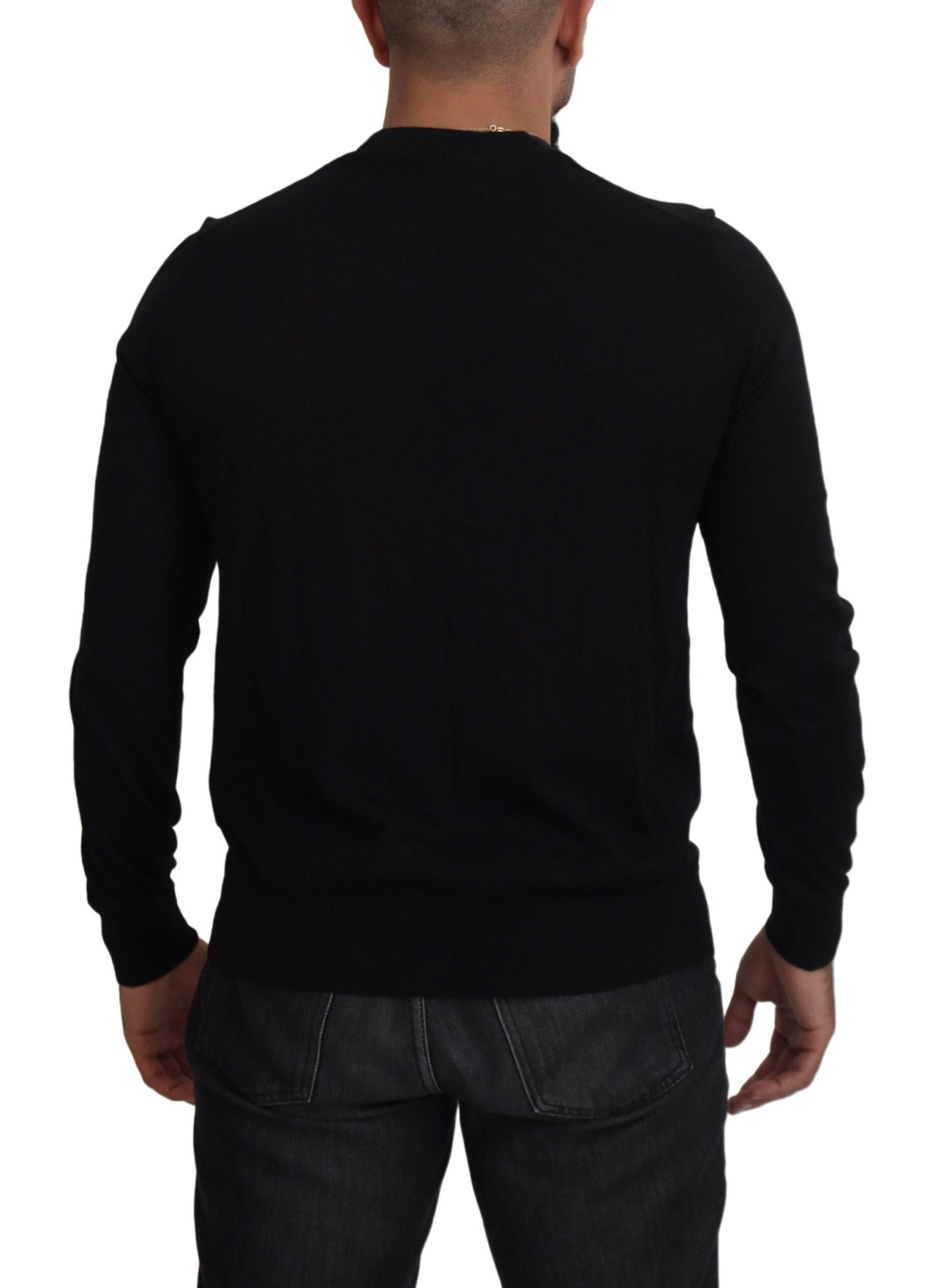 Dolce & Gabbana – Schwarzer Cardigan aus Kaschmir mit Knopfleiste