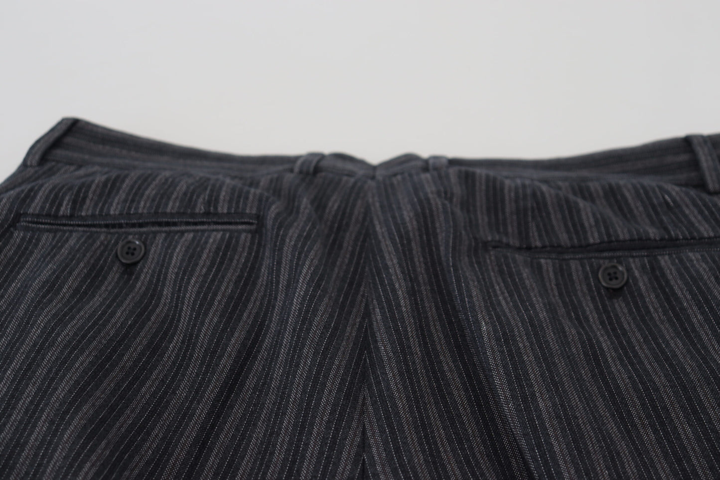 Dolce & Gabbana – Dunkelgrau gestreifte Chino-Anzughose