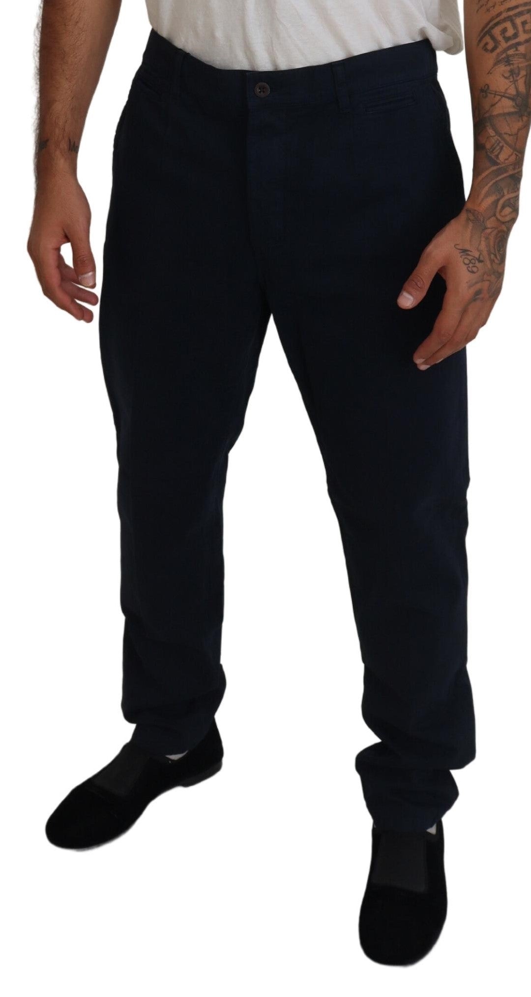 Dolce & Gabbana Blaue formelle Baumwollhose für Herren