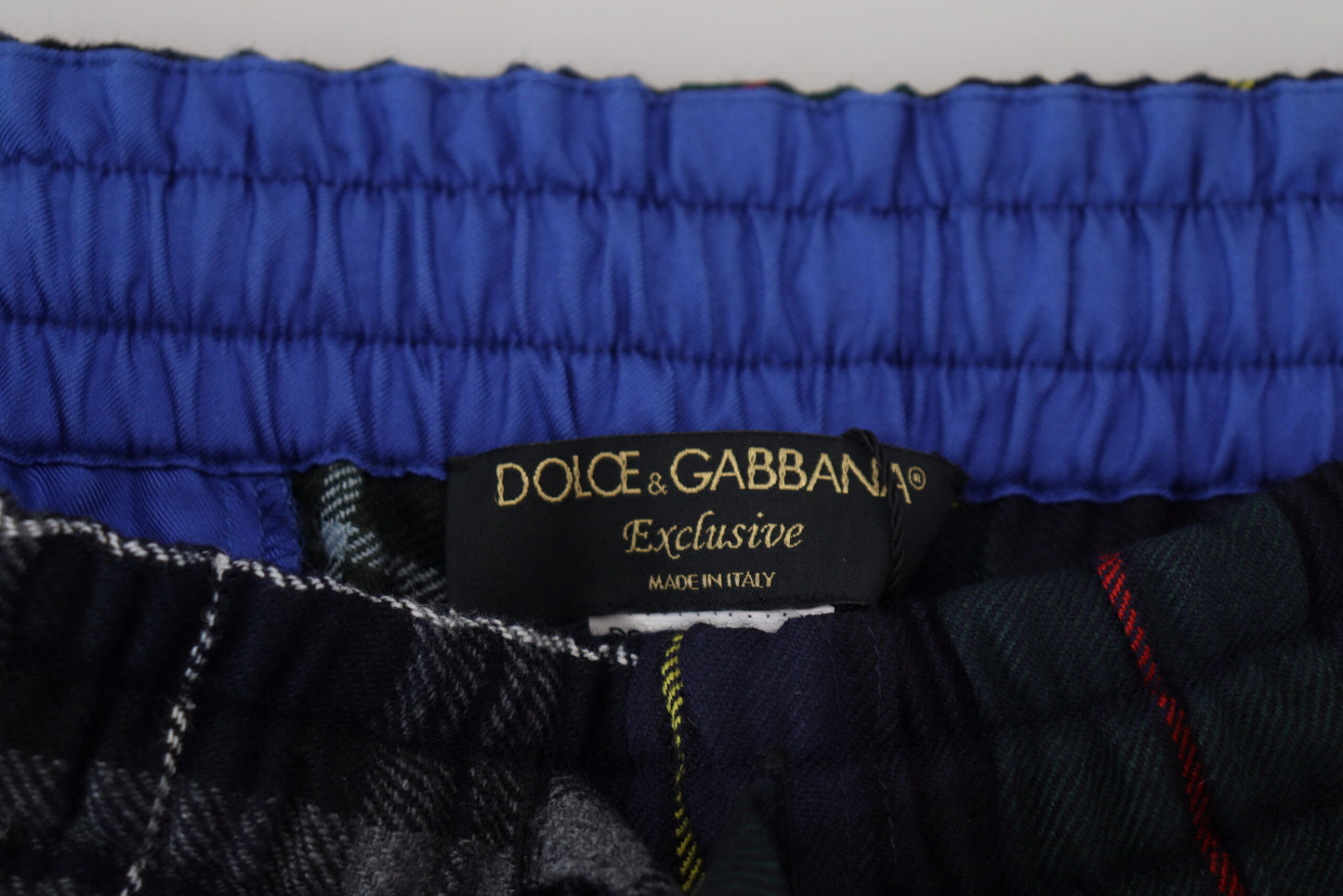 Dolce & Gabbana – Mehrfarbig karierte Jogginghose aus Wolle für Herren