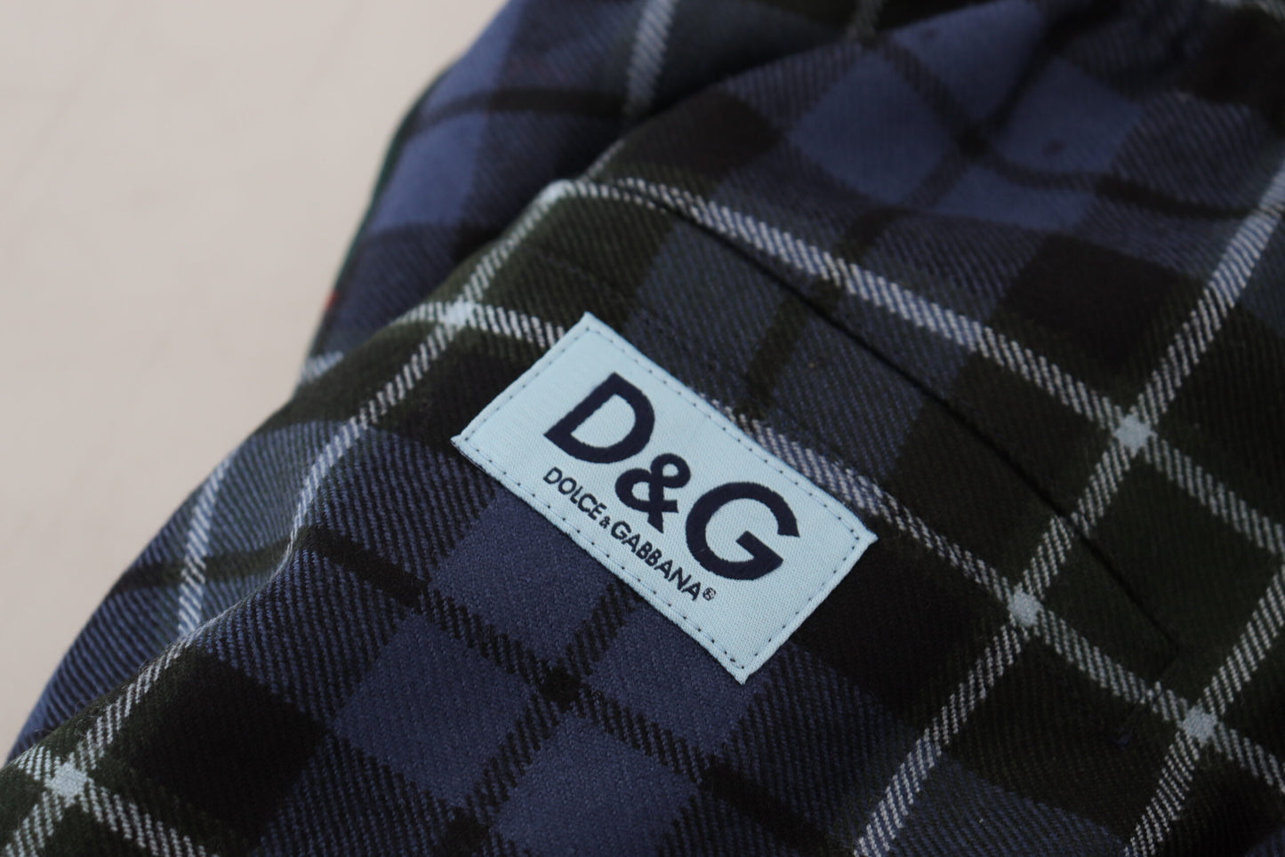 Dolce & Gabbana – Mehrfarbig karierte Jogginghose aus Wolle für Herren