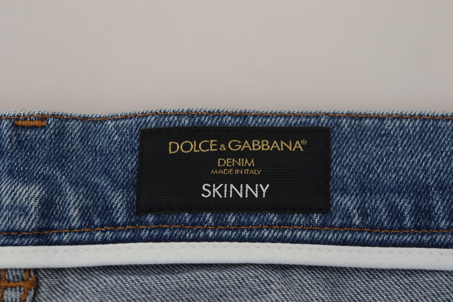 Dolce & Gabbana – Blau verwaschene Skinny-Jeans aus Baumwolldenim