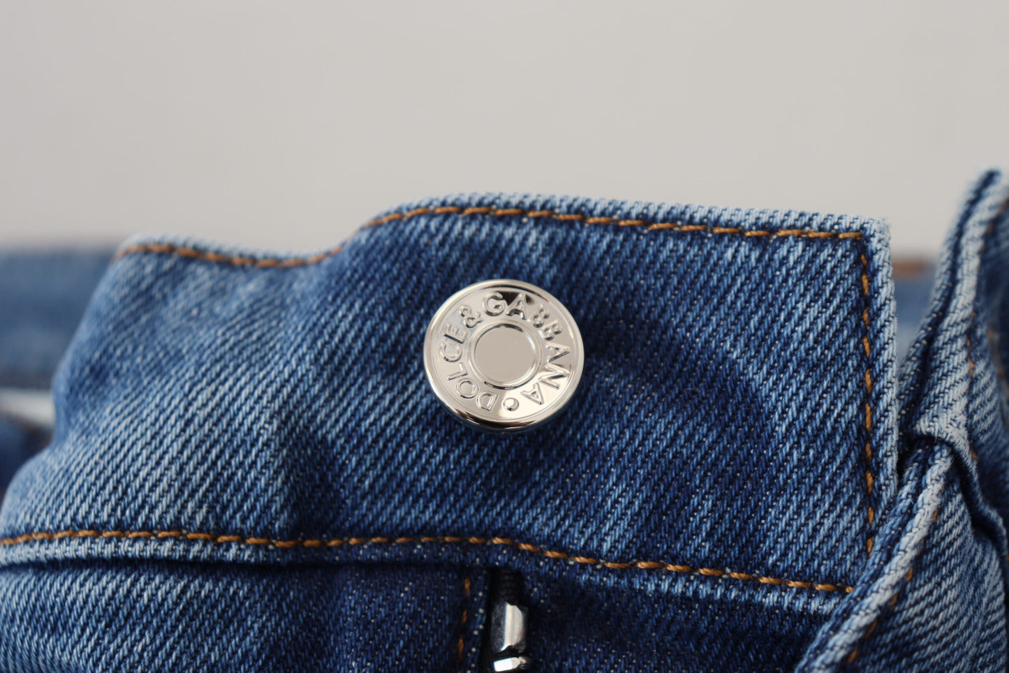 Dolce & Gabbana – Blau verwaschene Skinny-Jeans aus Baumwolldenim