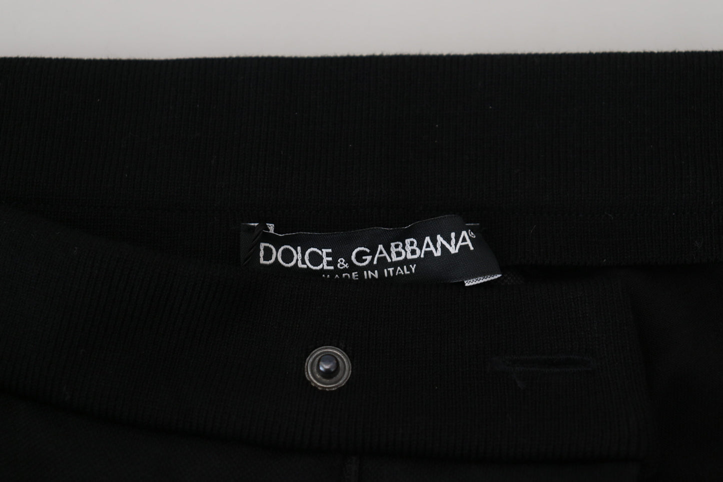Dolce & Gabbana – Schwarze Jogginghose aus Wolle mit Hufeisendesign