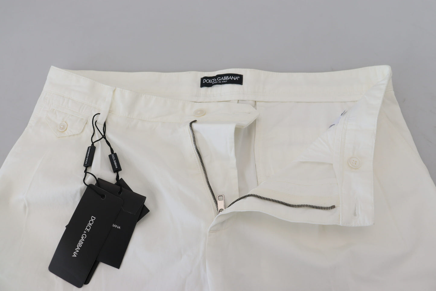 Dolce & Gabbana – Enge Chinohose aus weißer Baumwolle
