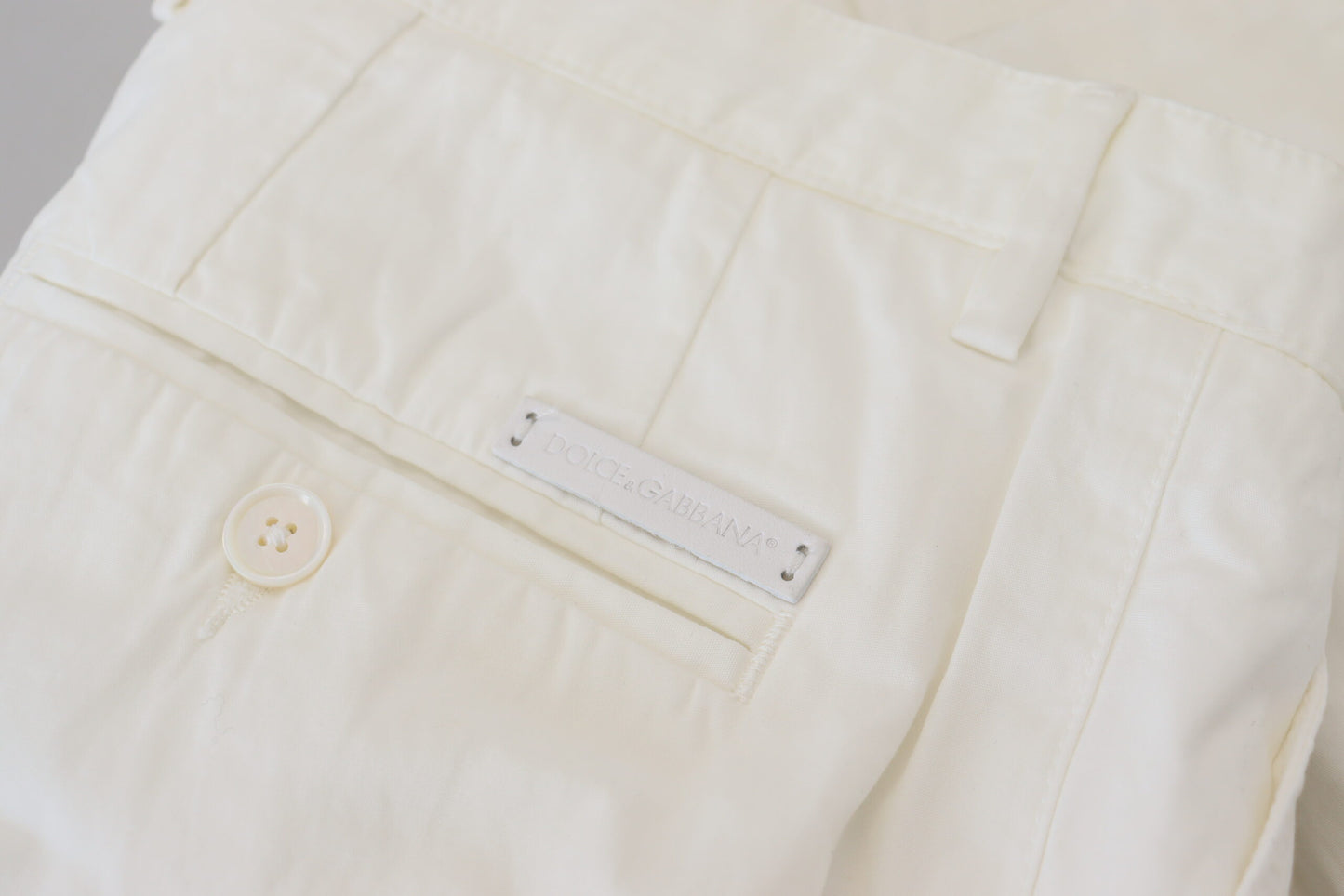 Dolce & Gabbana – Enge Chinohose aus weißer Baumwolle
