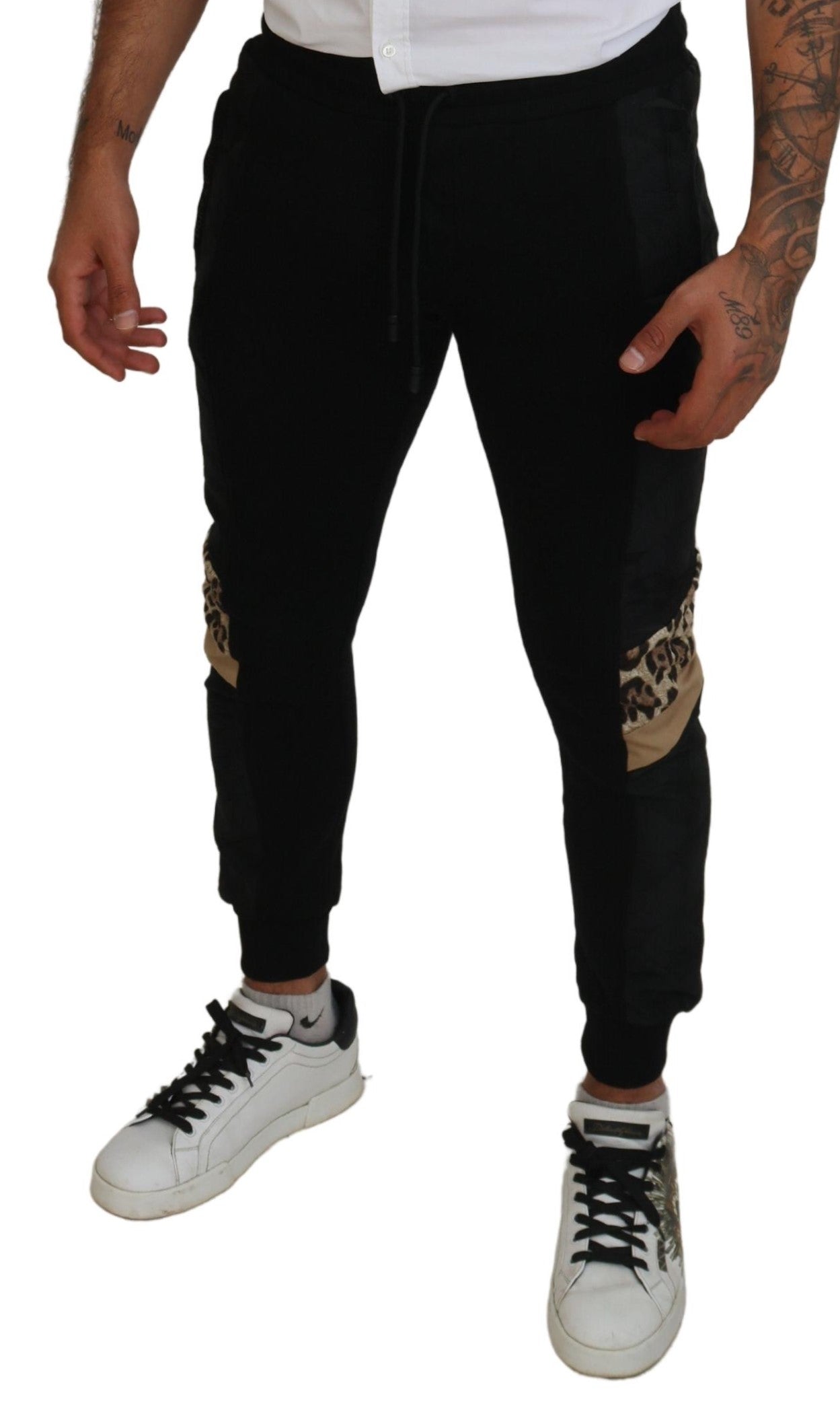 Dolce & Gabbana Schwarze Skinny-Jogginghose aus Polyester für Herren
