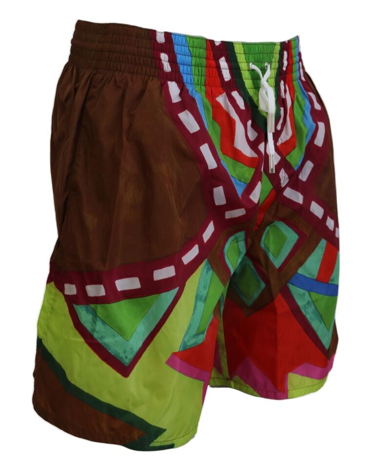 Dsquared² Multicolor Printed Men Beachwear Swimwear Shorts
