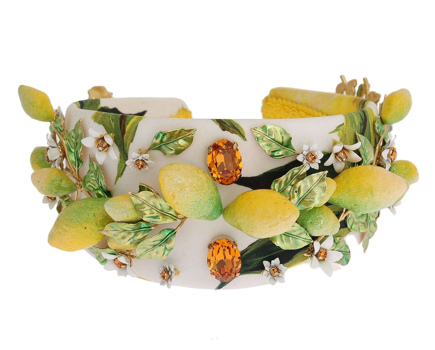 Dolce & Gabbana Gelbe Zitronen Sizilien Kristall Diadem Tiara Stirnband