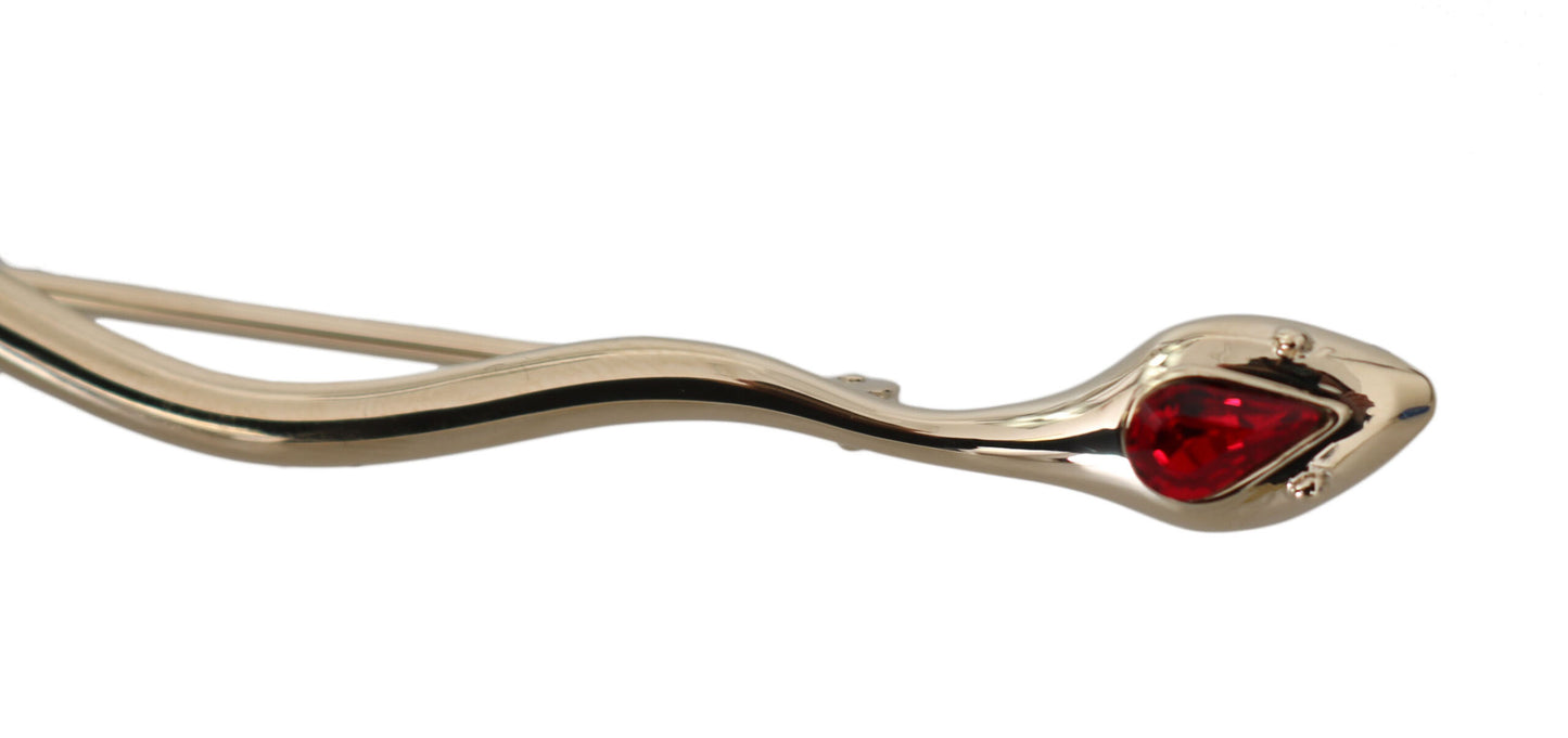Dolce & Gabbana Silber Messing Kristall Spilla Serpente Brosche Pin