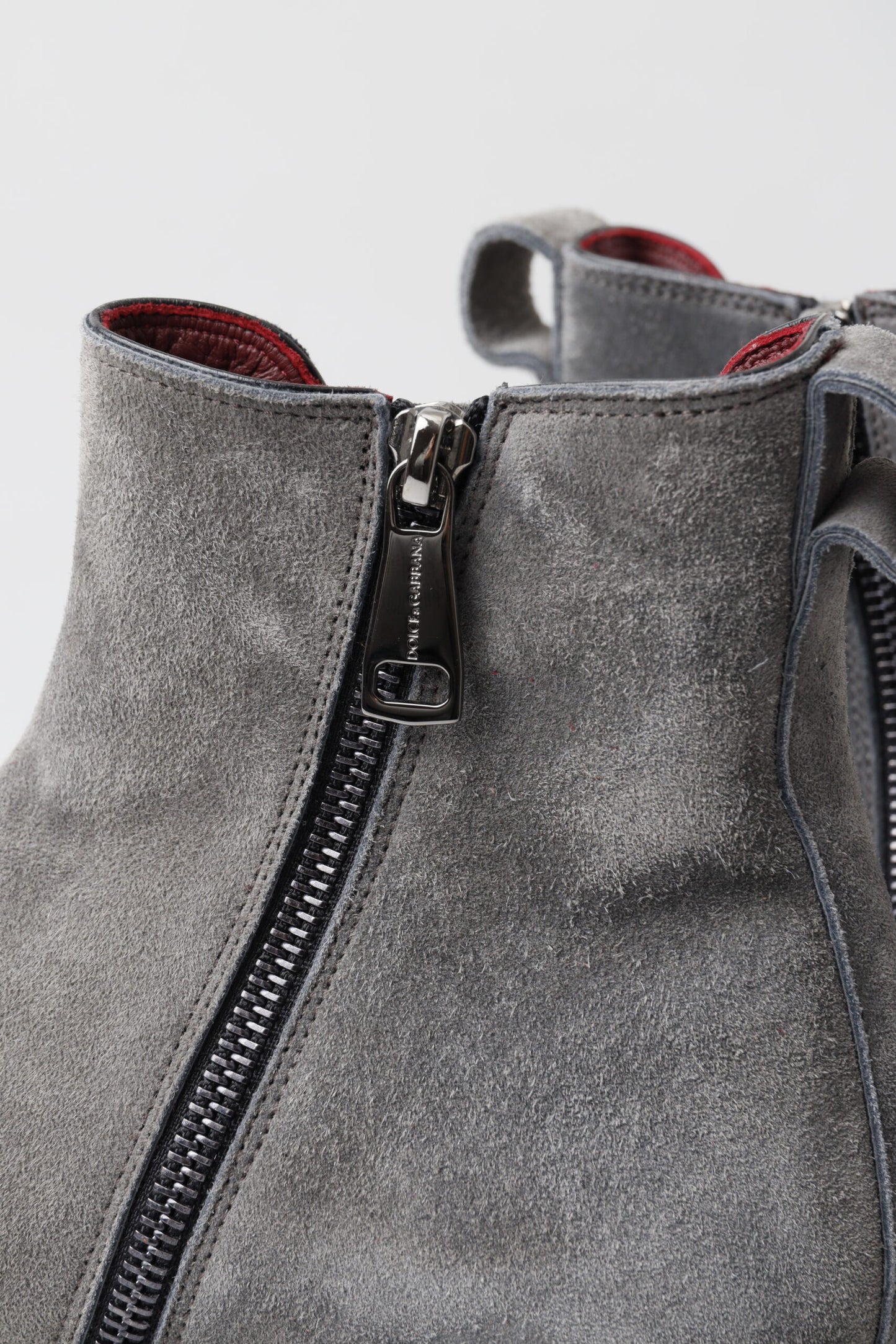 Dolce & Gabbana Grau Leder Herren Stiefeletten Schuhe