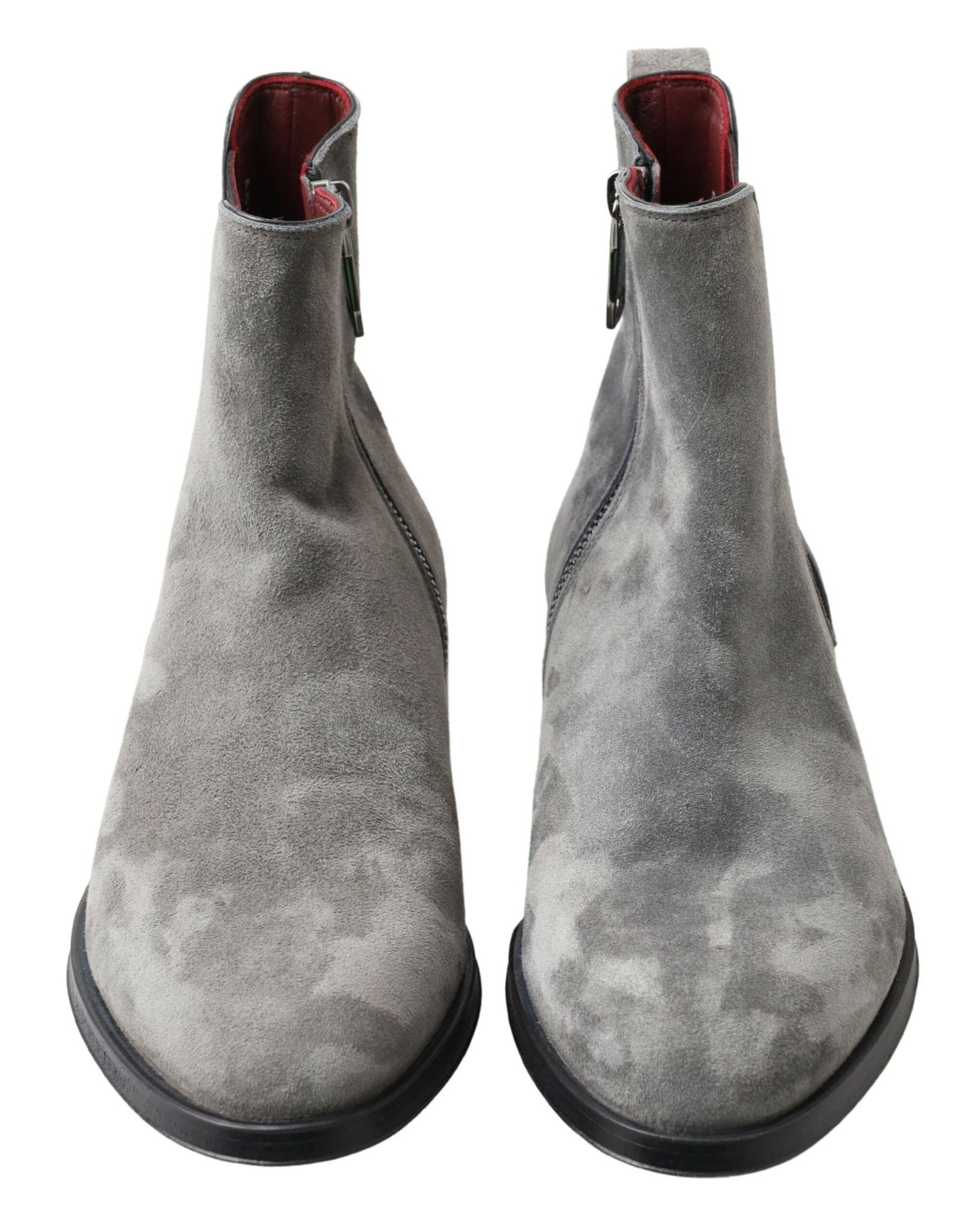 Dolce & Gabbana Grau Leder Herren Stiefeletten Schuhe