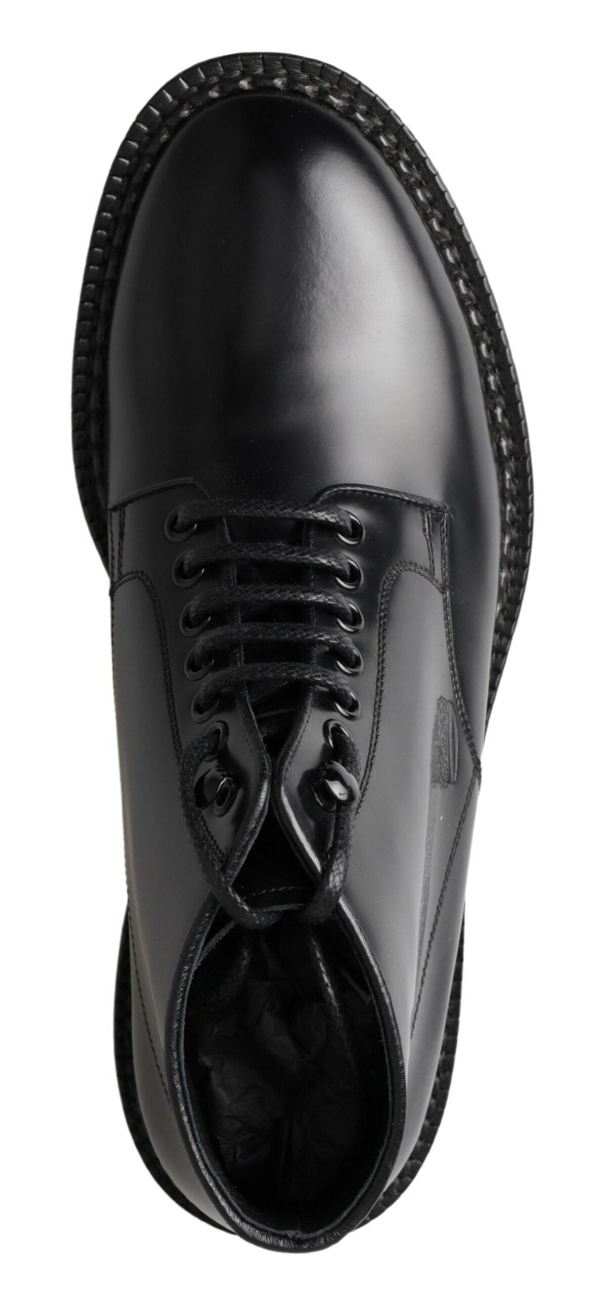 Dolce & Gabbana Herren Kurze Stiefel aus schwarzem Leder mit Schnürung