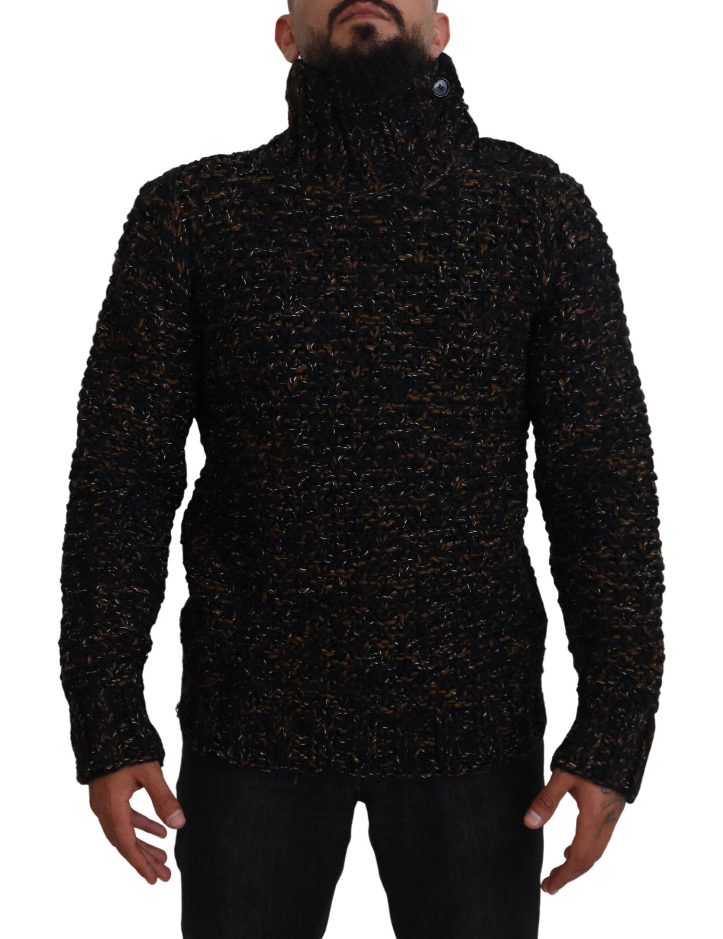 Dolce & Gabbana Brown Fatto A Mano Rollkragenpullover
