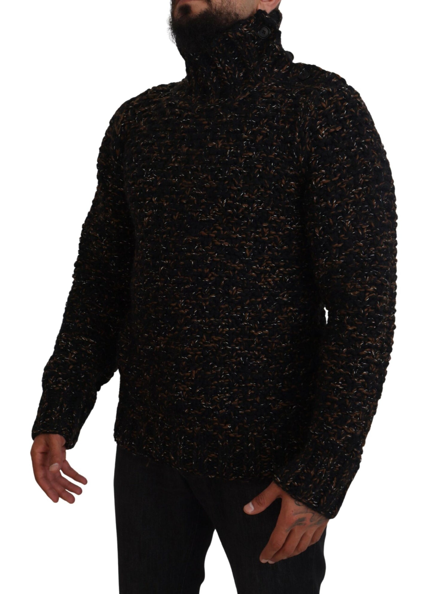 Dolce & Gabbana Brown Fatto A Mano Rollkragenpullover