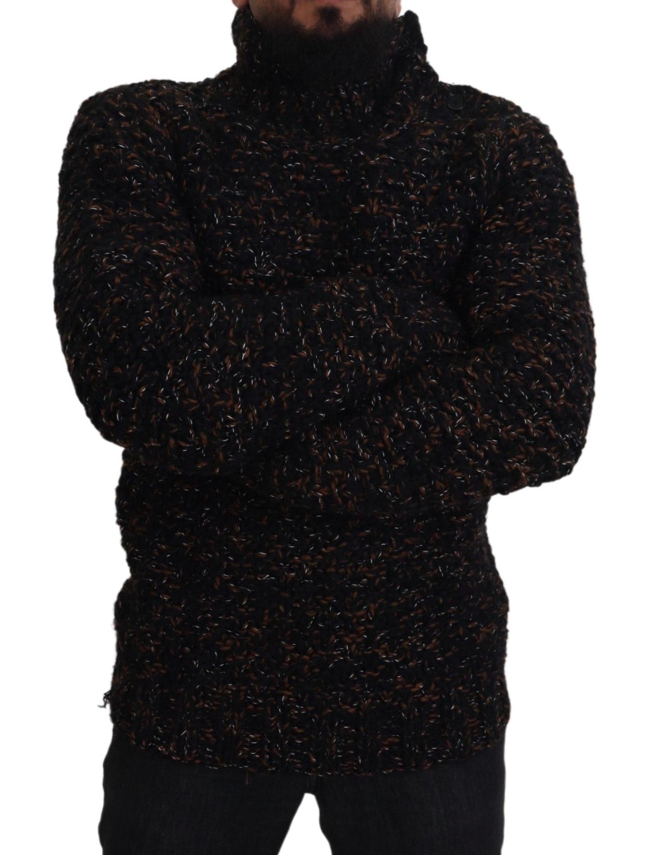 Dolce & Gabbana Brown Fatto A Mano Rollkragenpullover