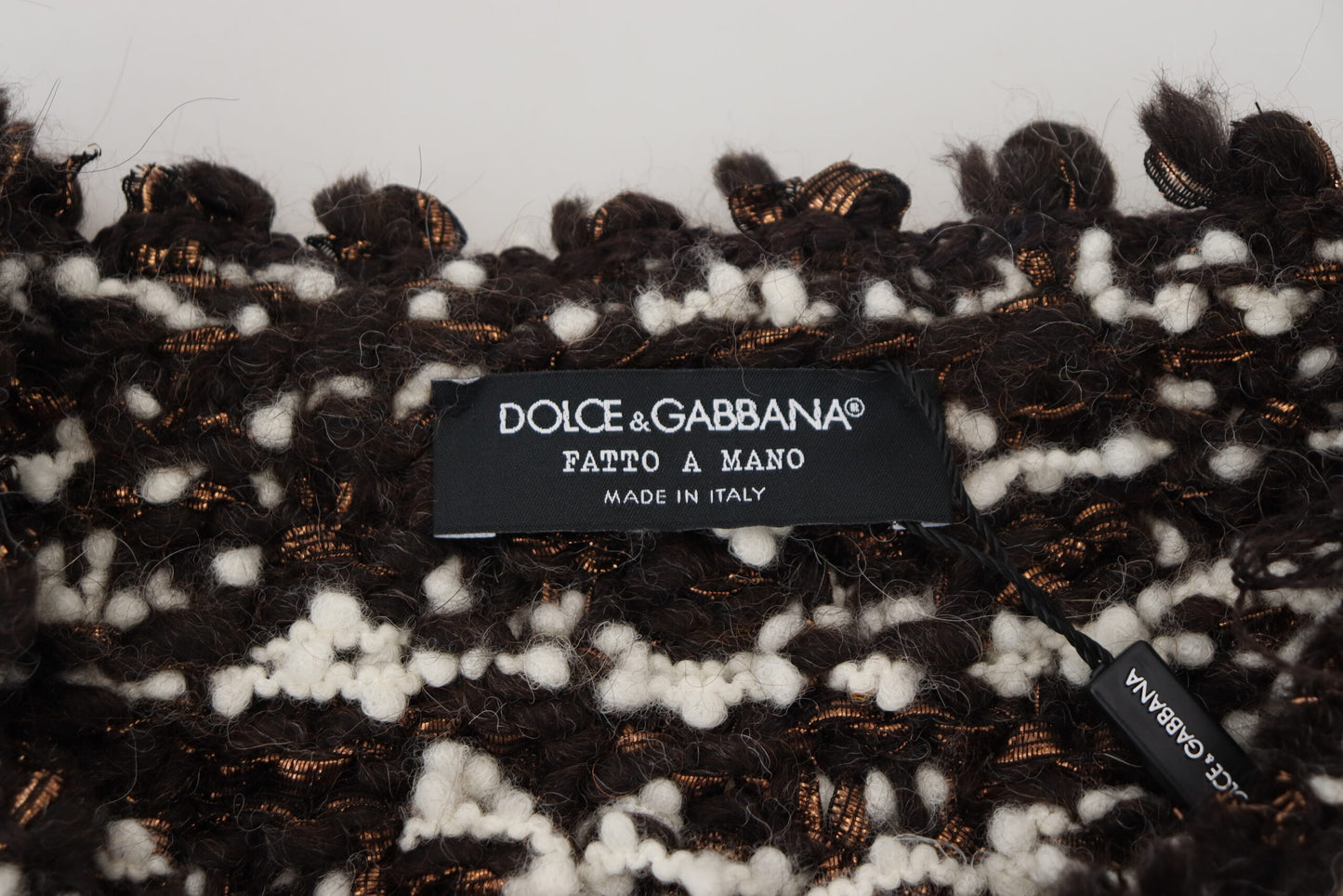 Dolce & Gabbana Brauner Fatto A Mano-Pullover aus gestrickter Wolle