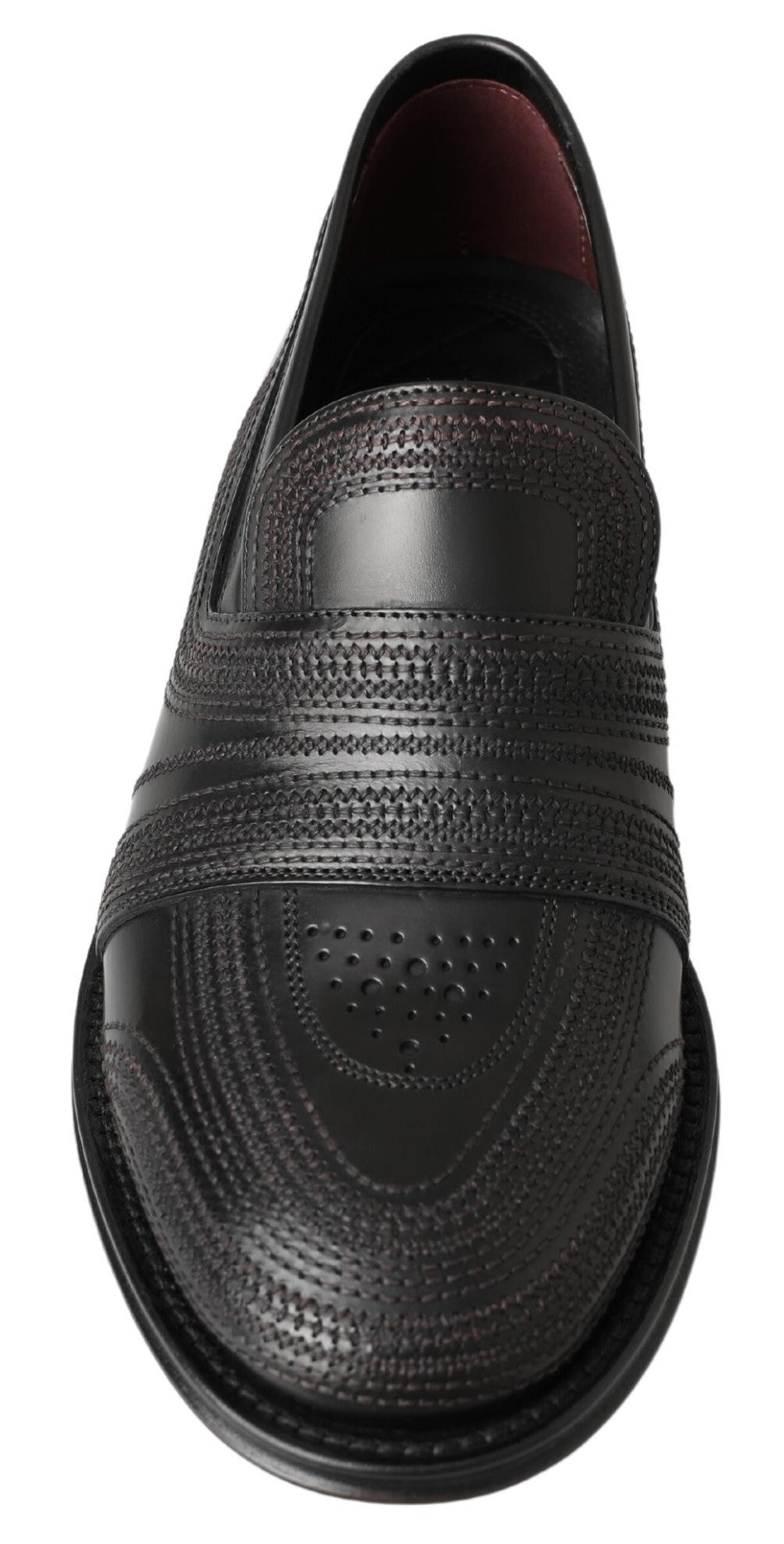 Dolce & Gabbana – Slipper-Loafer aus schwarzem Leder mit Nähten