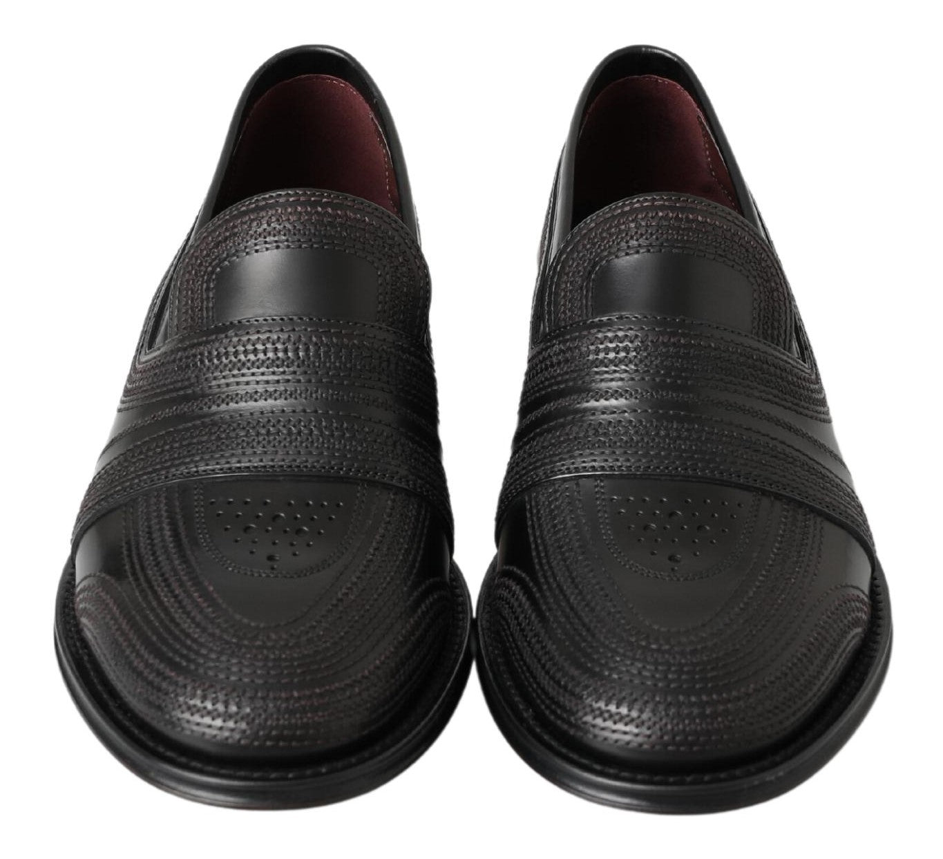 Dolce & Gabbana – Slipper-Loafer aus schwarzem Leder mit Nähten