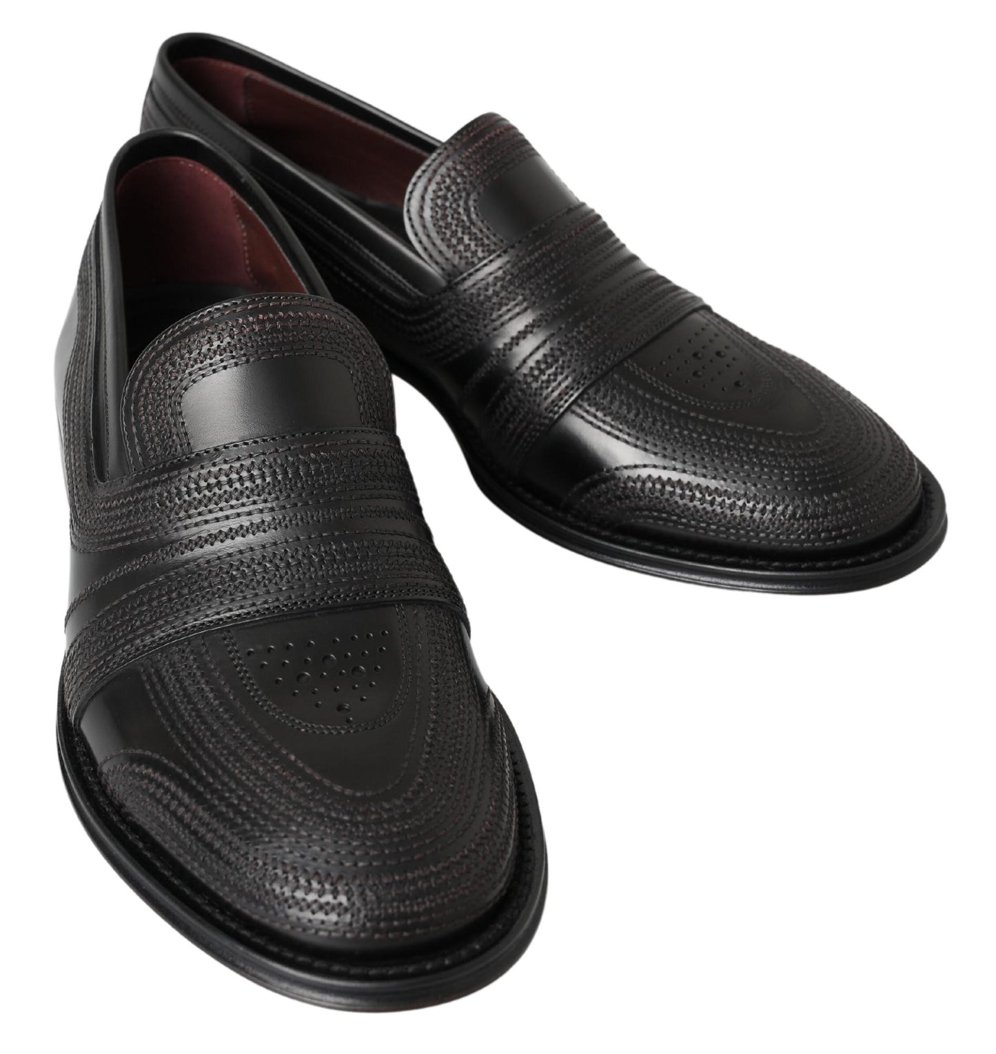Dolce & Gabbana – Slipper-Loafer aus schwarzem Leder mit Nähten