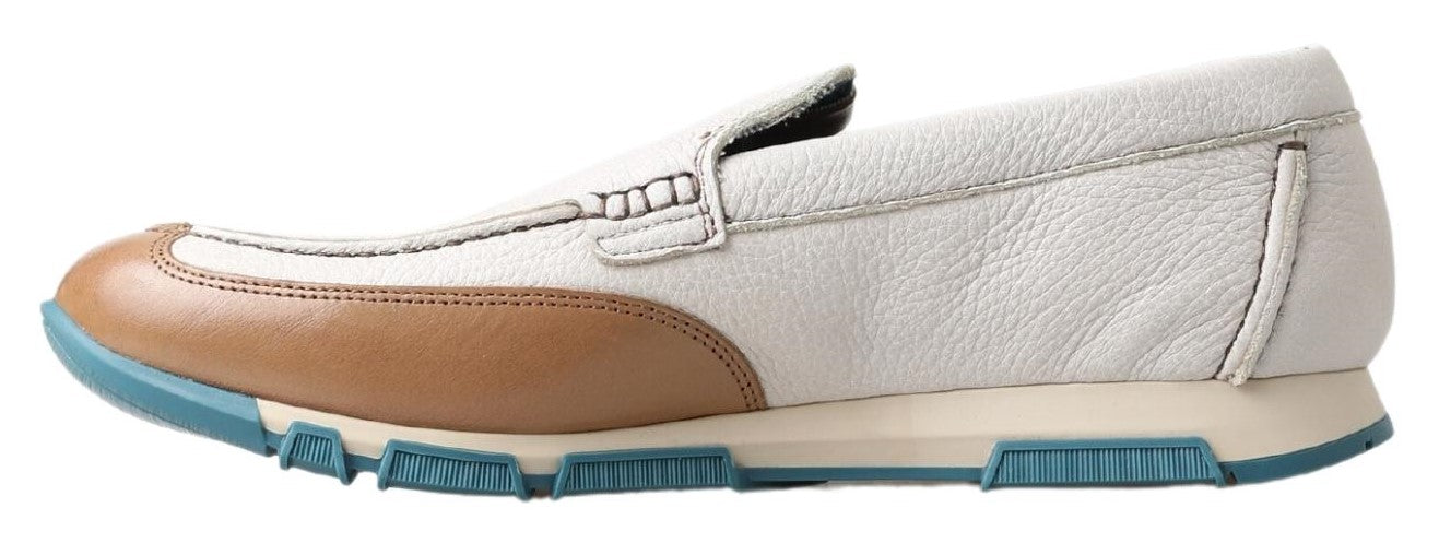 Dolce & Gabbana Weiße Leder-Loafer-Mokassins
