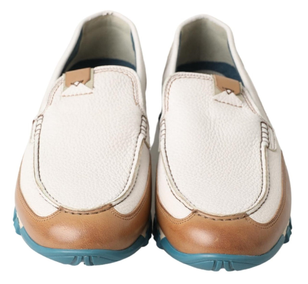 Dolce & Gabbana Weiße Leder-Loafer-Mokassins