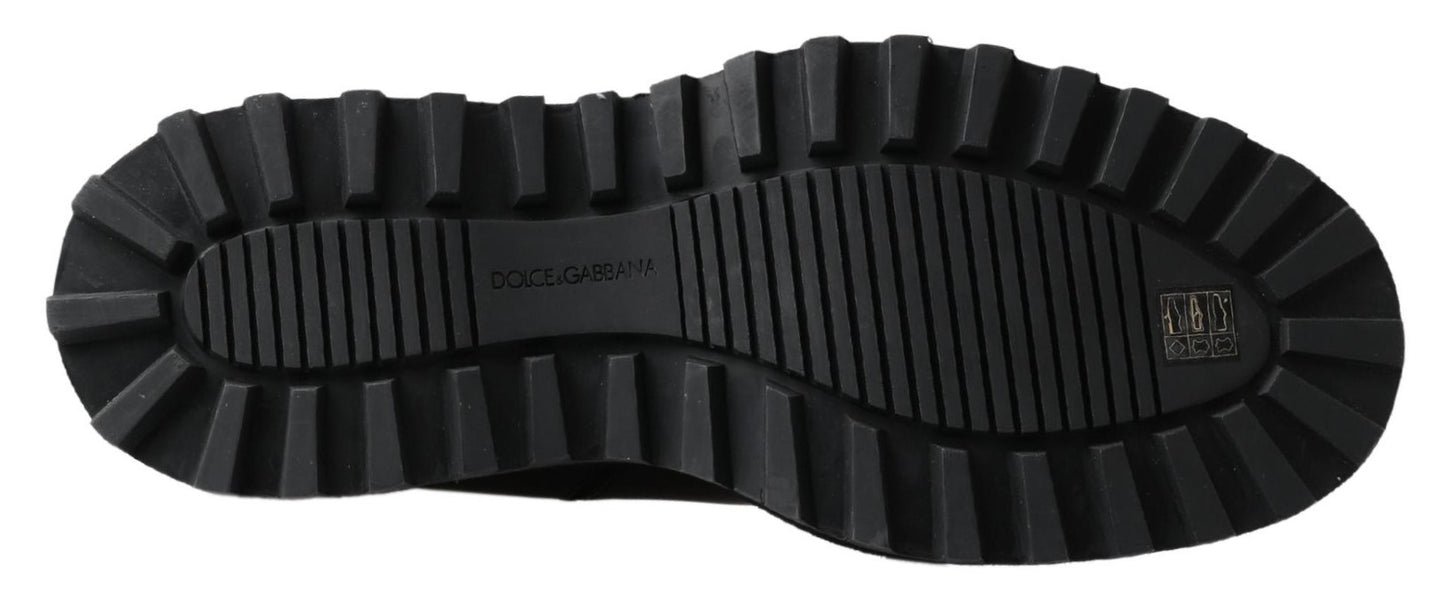 Dolce & Gabbana – Schwarze Stretch-Stiefel aus Leder zum Hineinschlüpfen