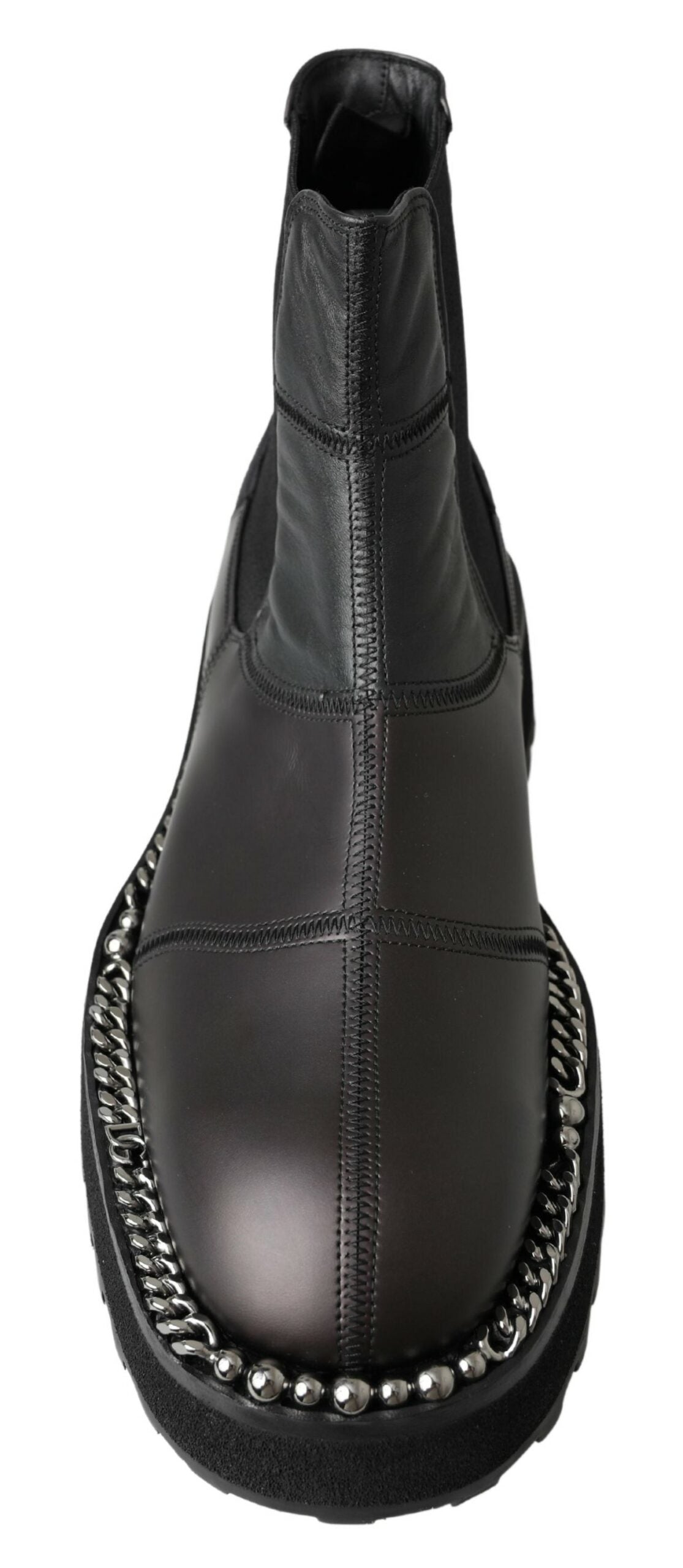 Dolce & Gabbana – Schwarze Stretch-Stiefel aus Leder zum Hineinschlüpfen