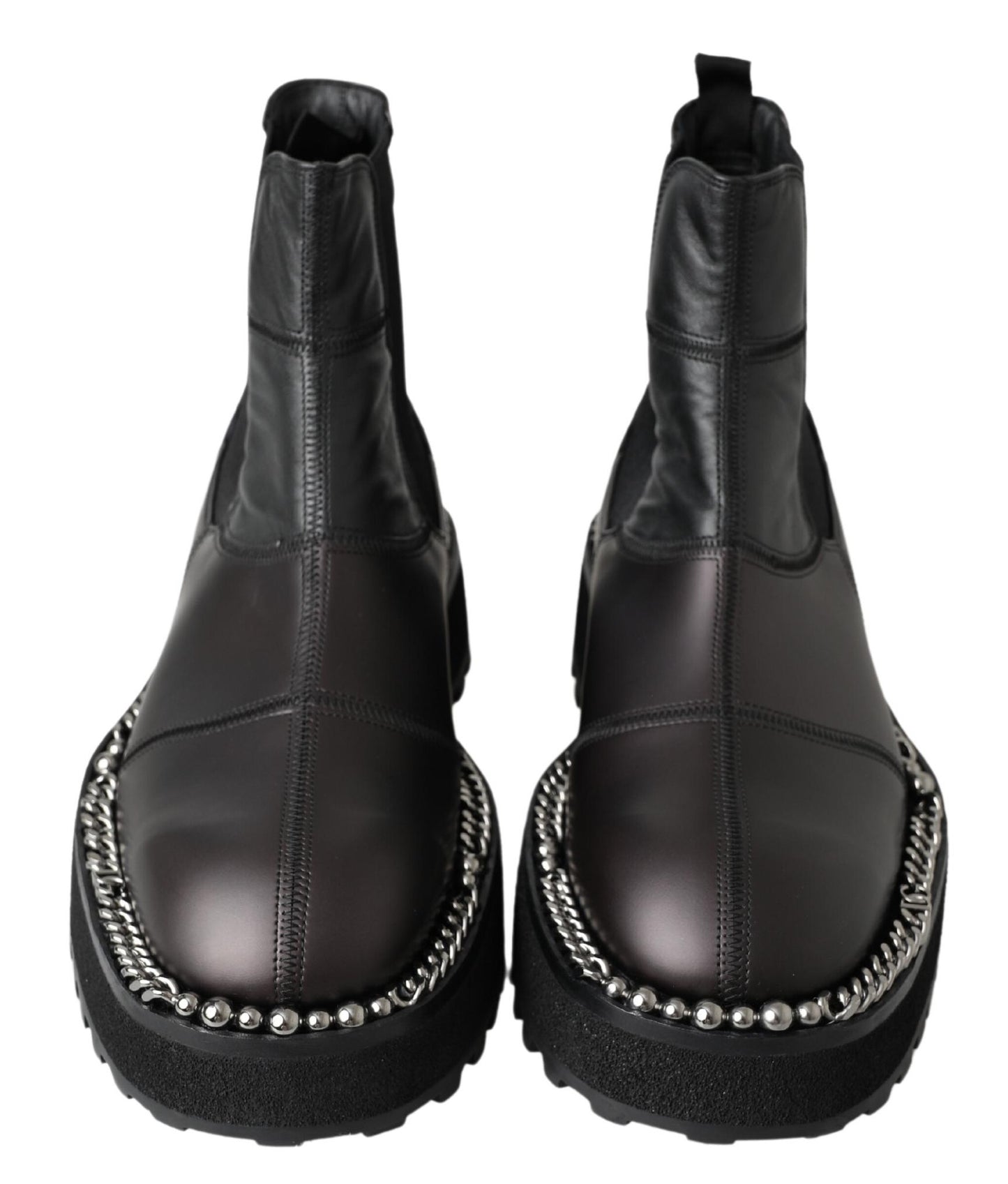 Dolce & Gabbana – Schwarze Stretch-Stiefel aus Leder zum Hineinschlüpfen