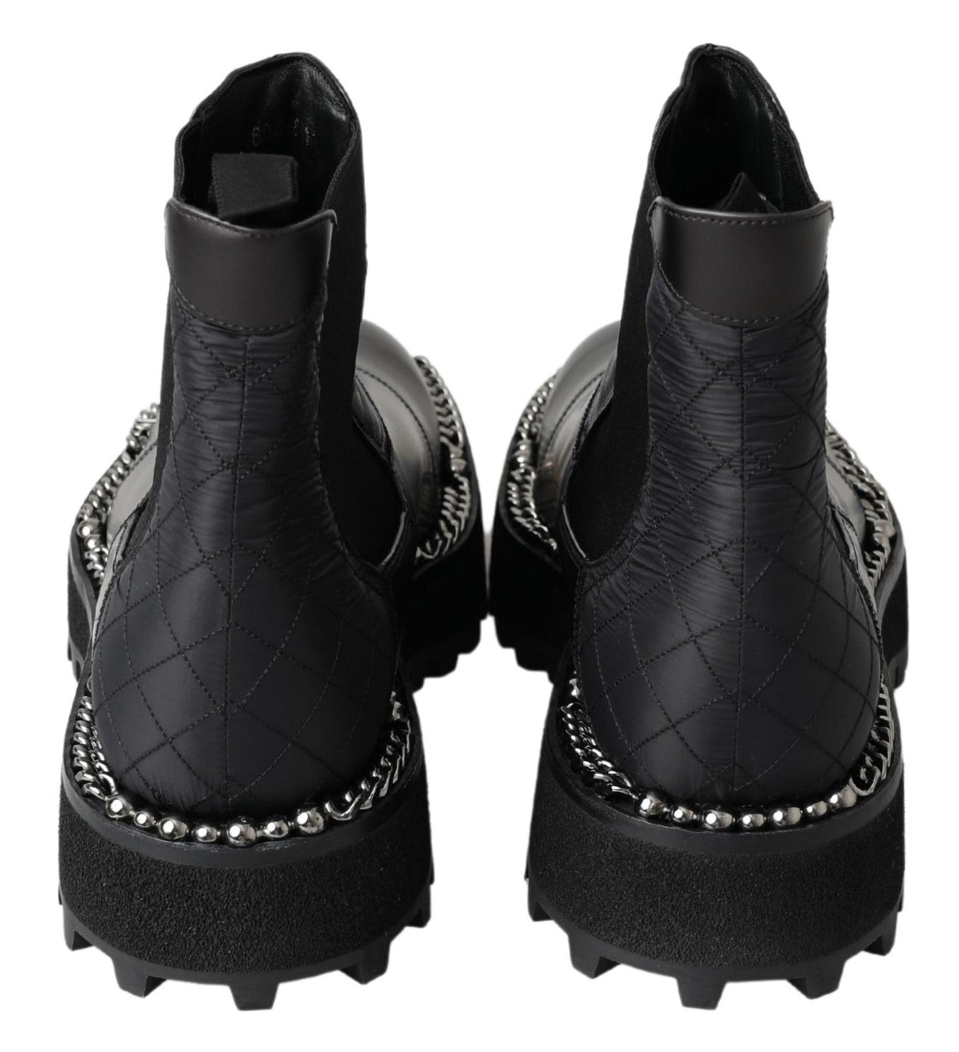 Dolce & Gabbana – Schwarze Stretch-Stiefel aus Leder zum Hineinschlüpfen