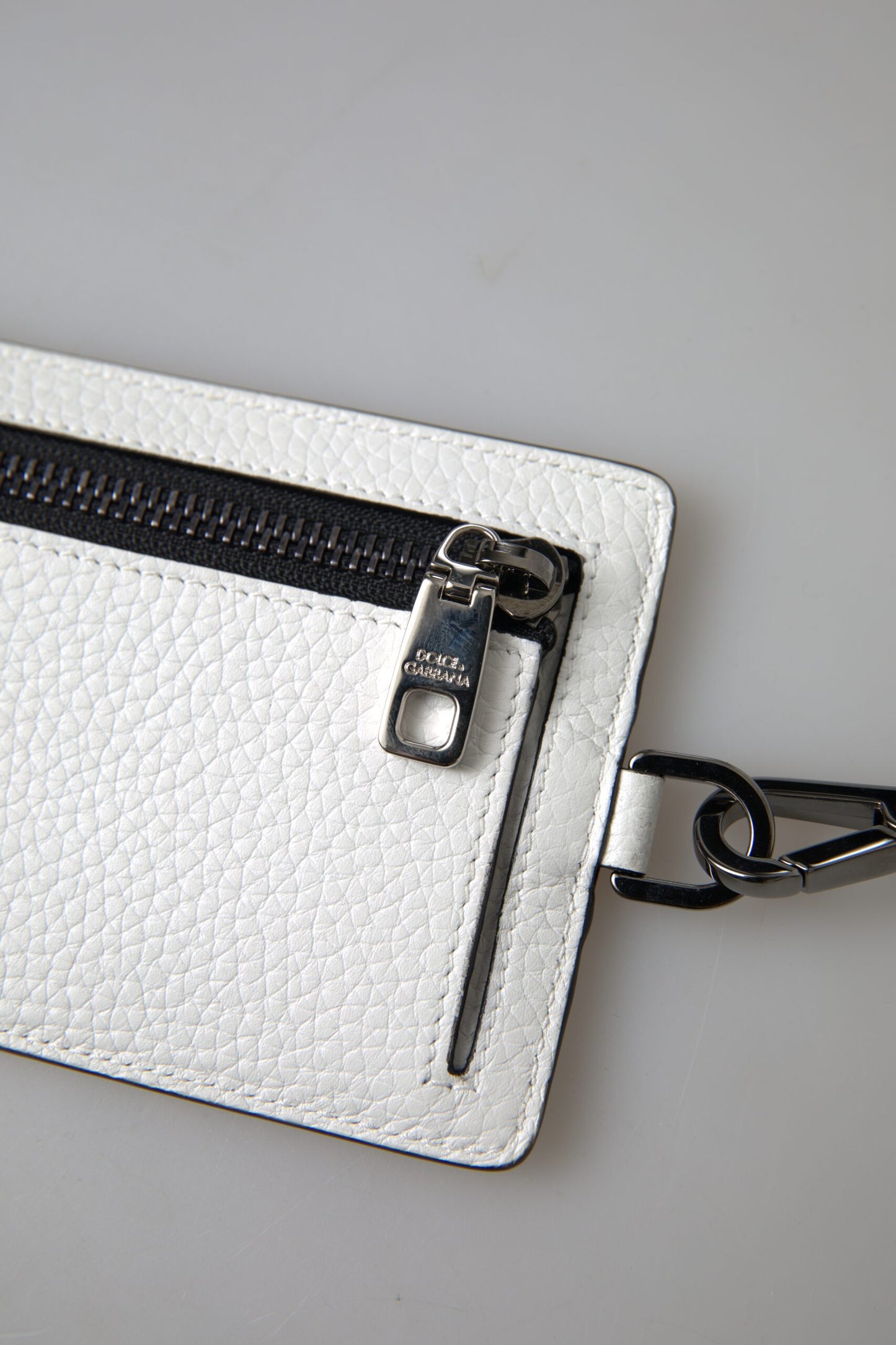 Dolce & Gabbana Herren-Geldbörse mit Logo und Lanyard, Weiß