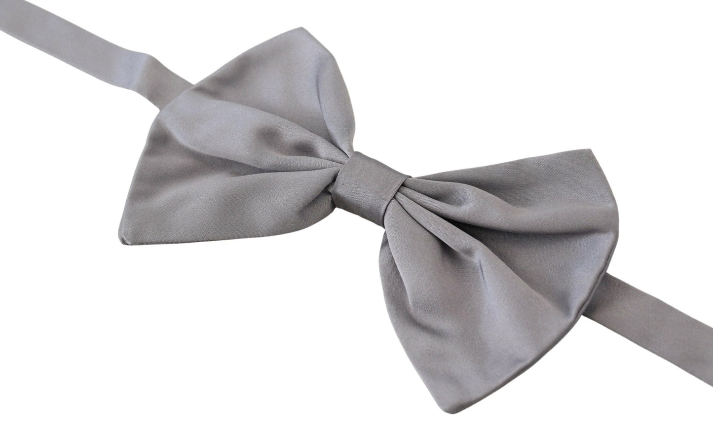 Dolce & Gabbana Fliege Herren Silbergrau Seide Verstellbarer Hals Papillon