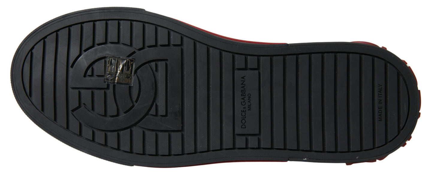 Dolce & Gabbana Rot Schwarz Leopard Loafers Sneakers Schuhe