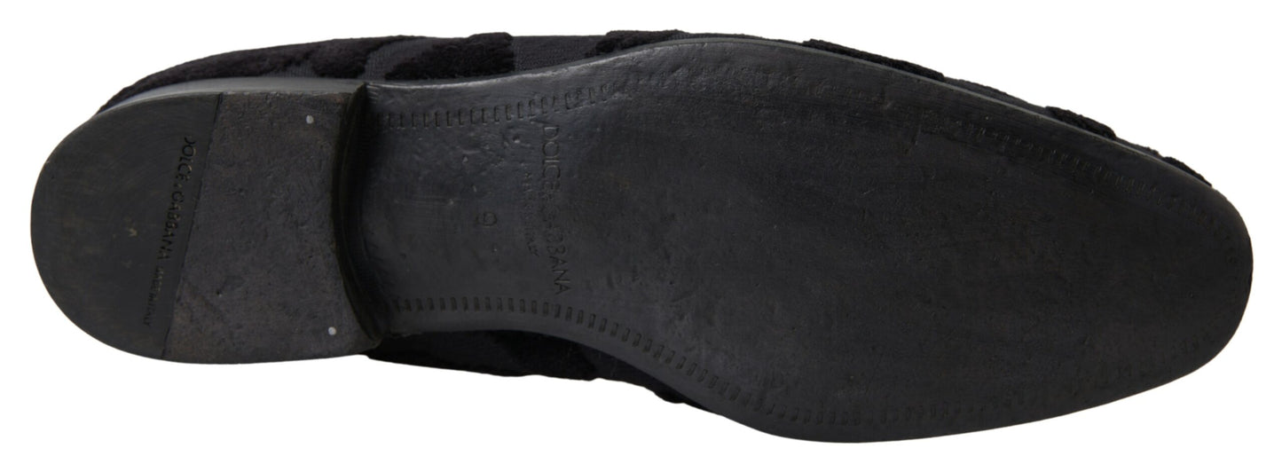 Dolce & Gabbana – Formelle Loafer aus schwarzem Brokat