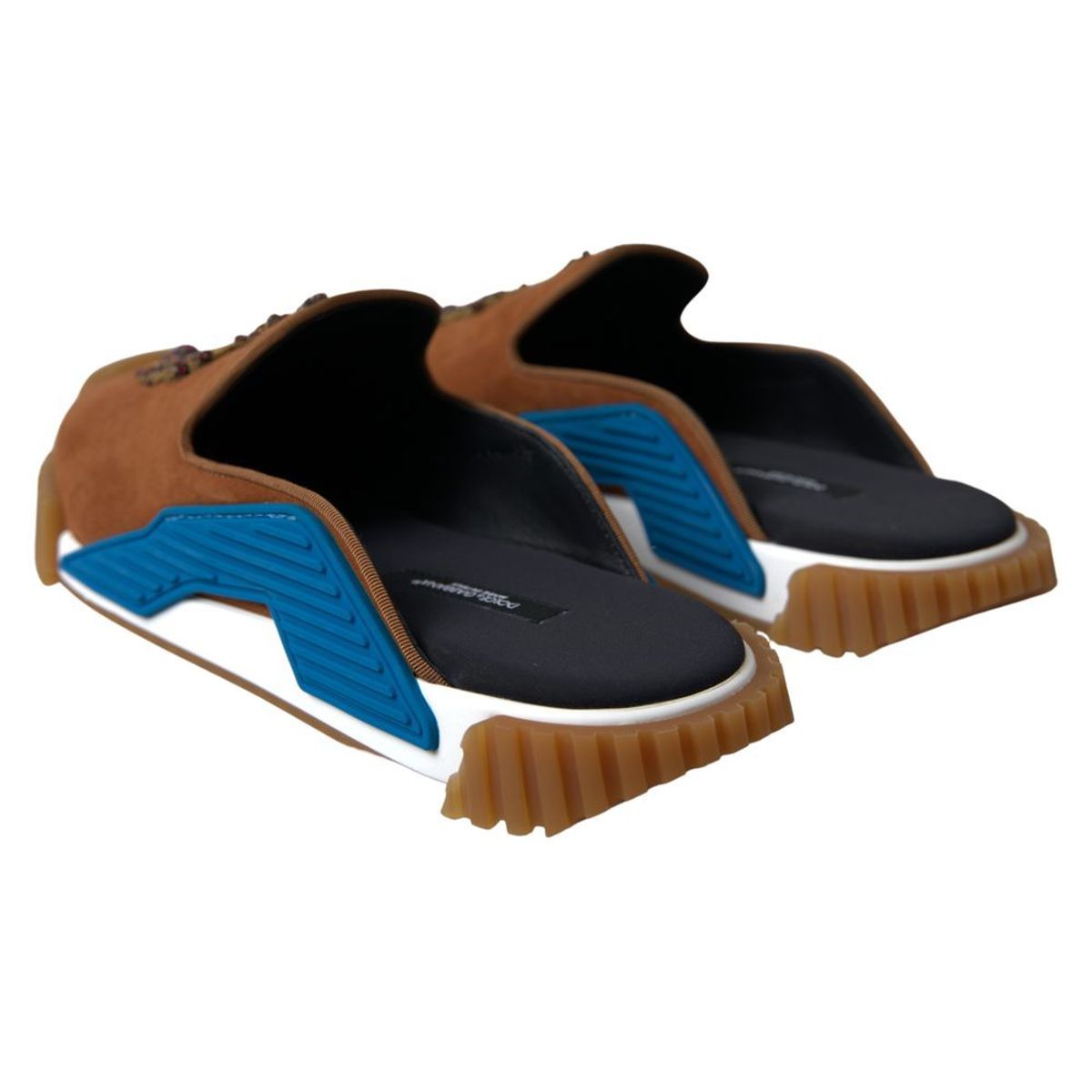 Dolce & Gabbana – NS1 – Slides-Sandalen aus braunem Wildleder mit Kronenlogo