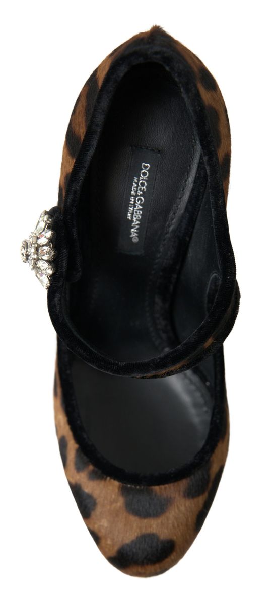Dolce & Gabbana – Mary-Jane-Pumps mit Leopardenmuster in Schwarz und Braun