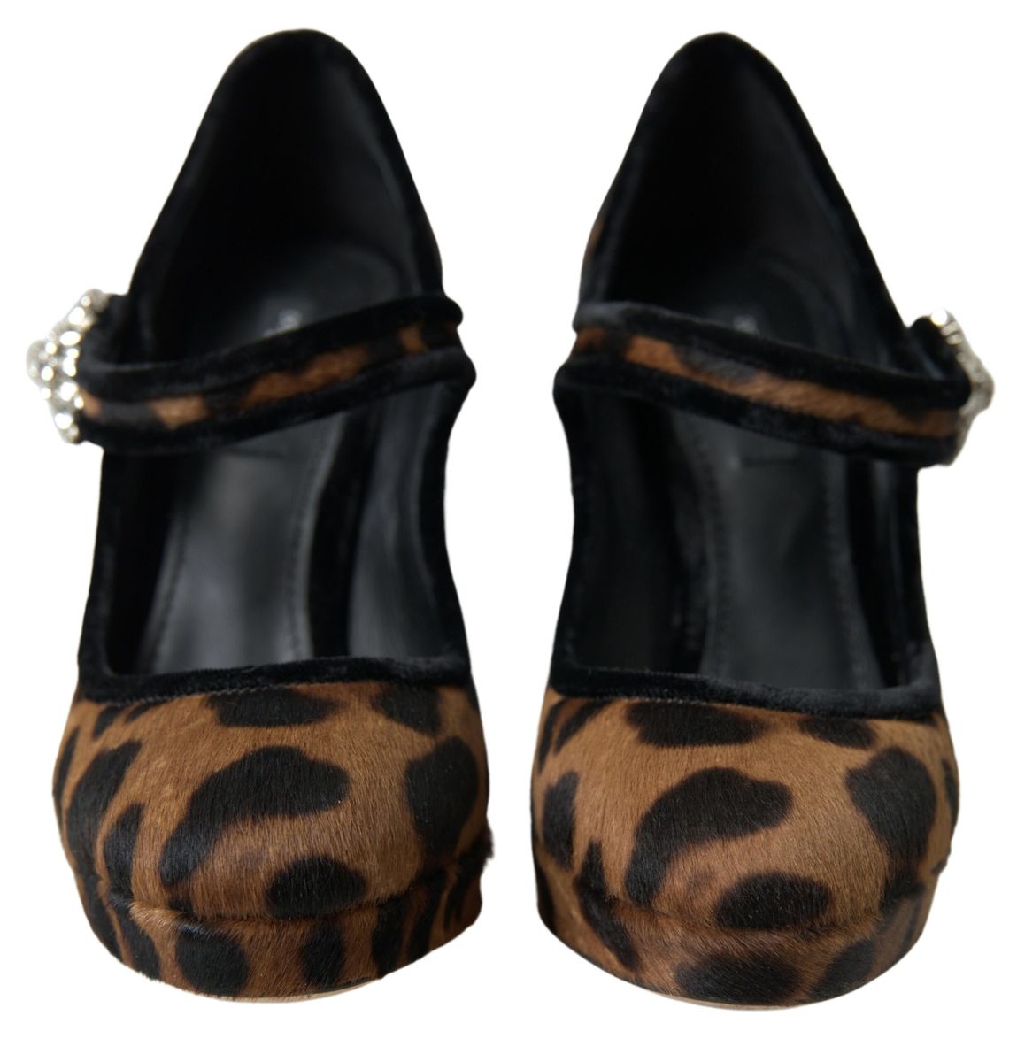 Dolce & Gabbana – Mary-Jane-Pumps mit Leopardenmuster in Schwarz und Braun