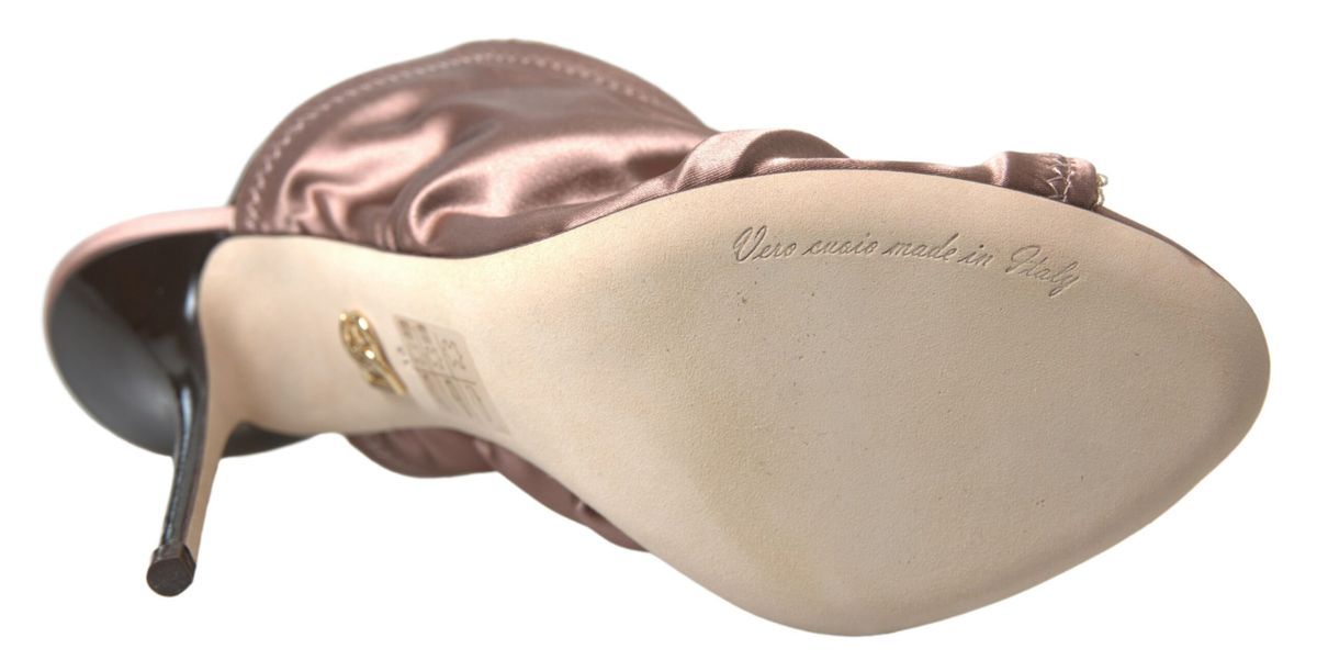 Dolce & Gabbana Hellbraune Slingback-Stilettos im Korsett-Stil mit Verschluss