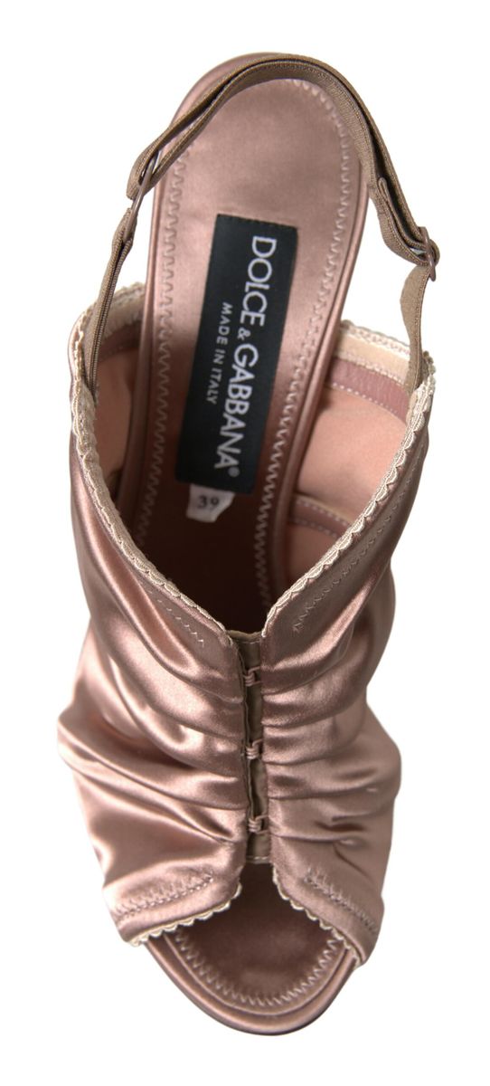 Dolce & Gabbana Hellbraune Slingback-Stilettos im Korsett-Stil mit Verschluss
