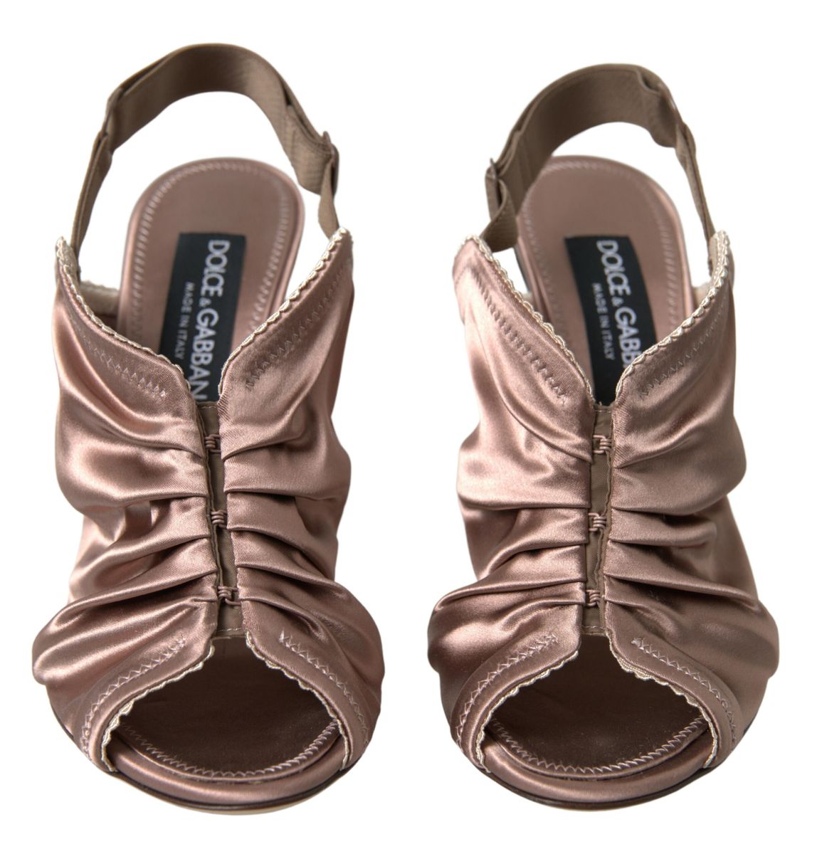 Dolce & Gabbana Hellbraune Slingback-Stilettos im Korsett-Stil mit Verschluss