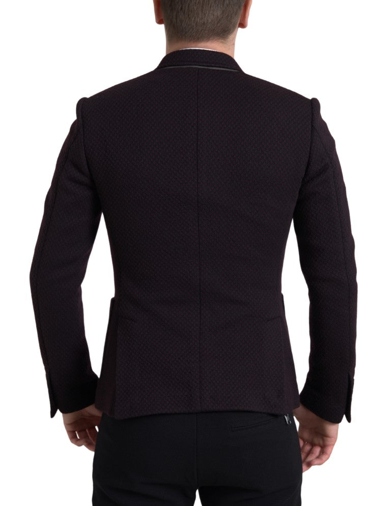 Dolce & Gabbana – Lilafarbener, zweireihiger Blazer mit Logostickerei