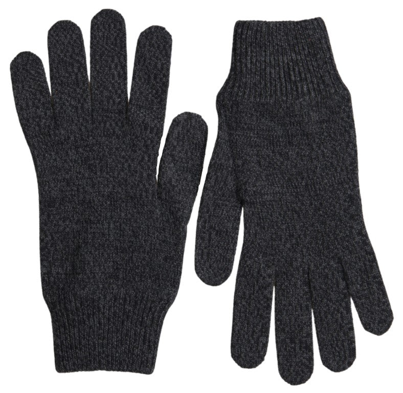 Dolce & Gabbana Graue Strickhandschuhe aus Schurwolle für Herren